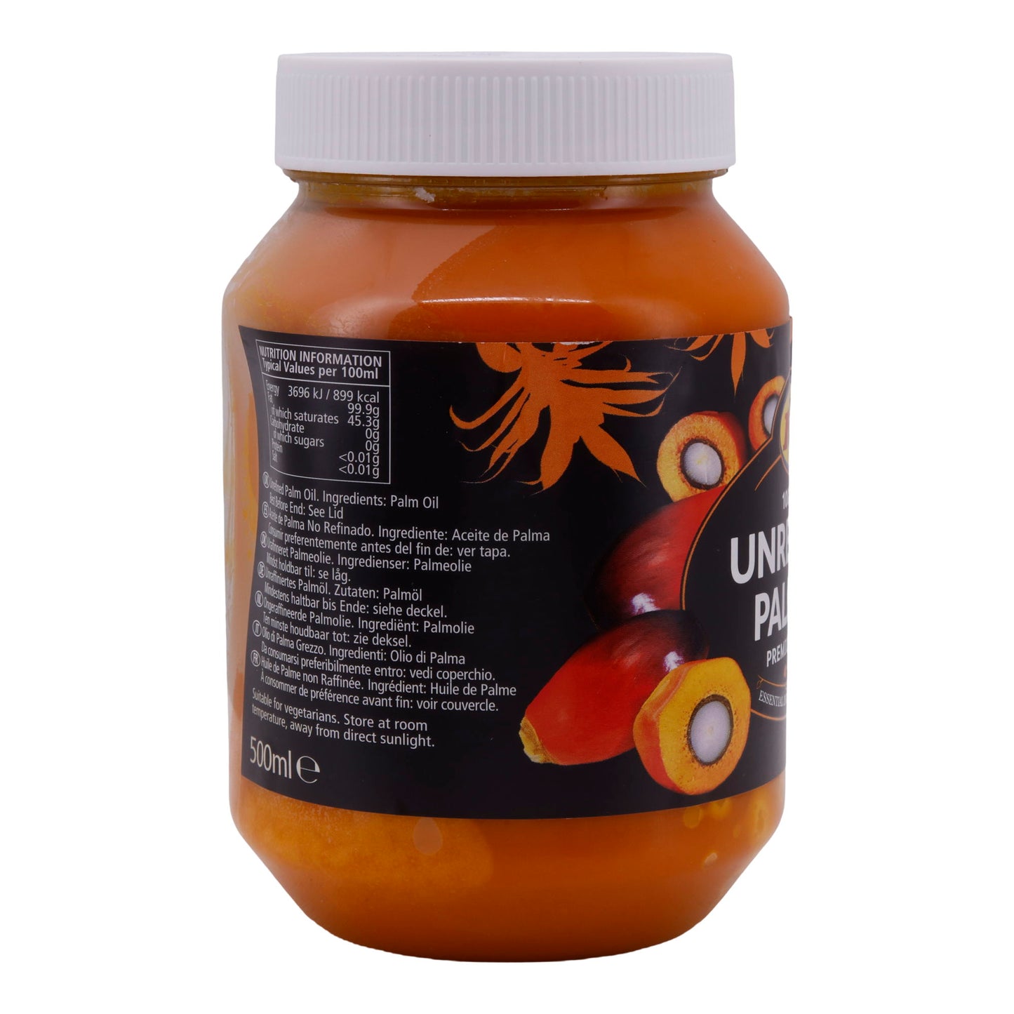 Unrefined Palm Oil KTC | Öl | 100 % Reines Palmöl | 500 ml