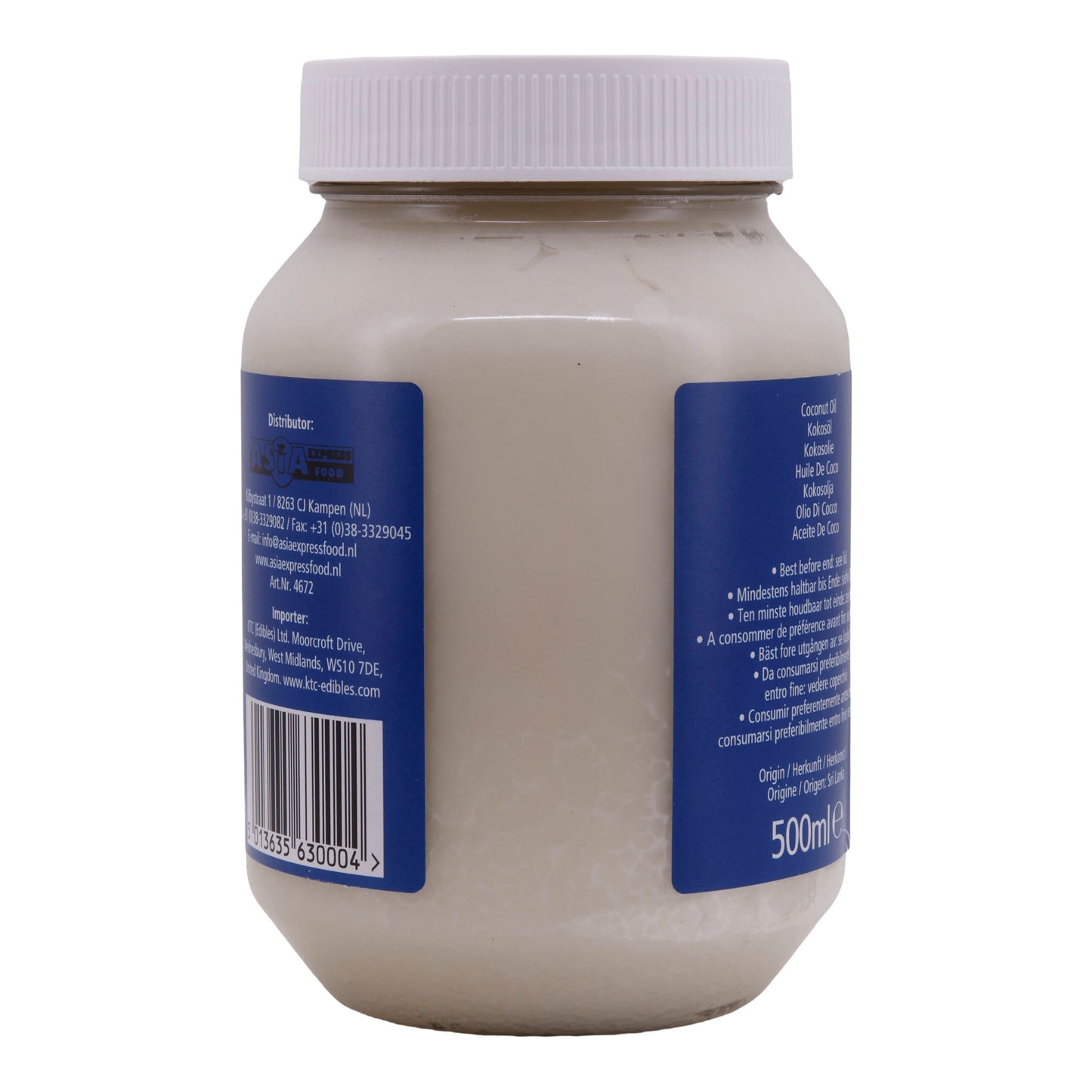 KTC 100% Pure Coconut Oil - Premium Quality, Glass 500 ml, versatile