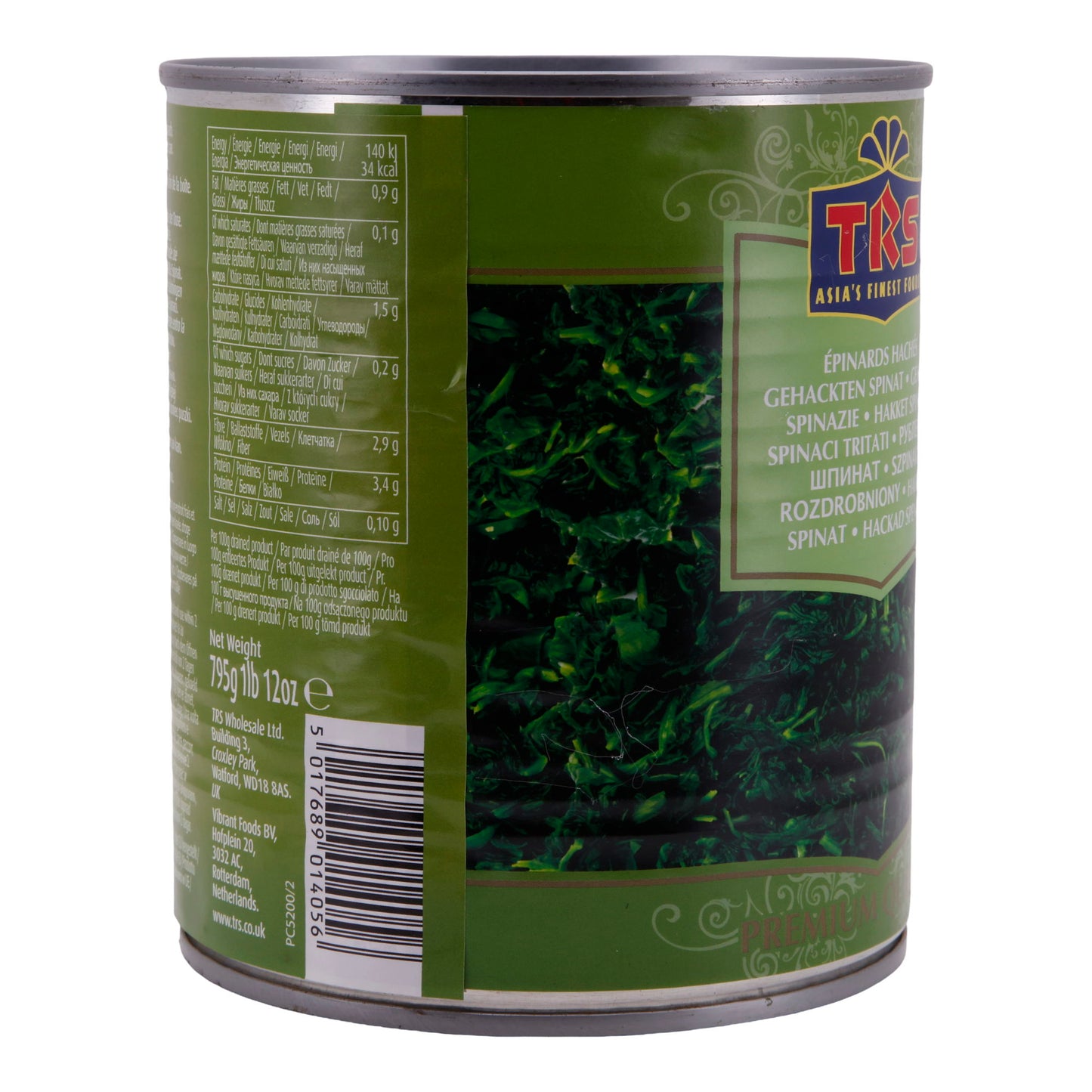 TRS Chopped Spinach, Premium Quality, 795g Can