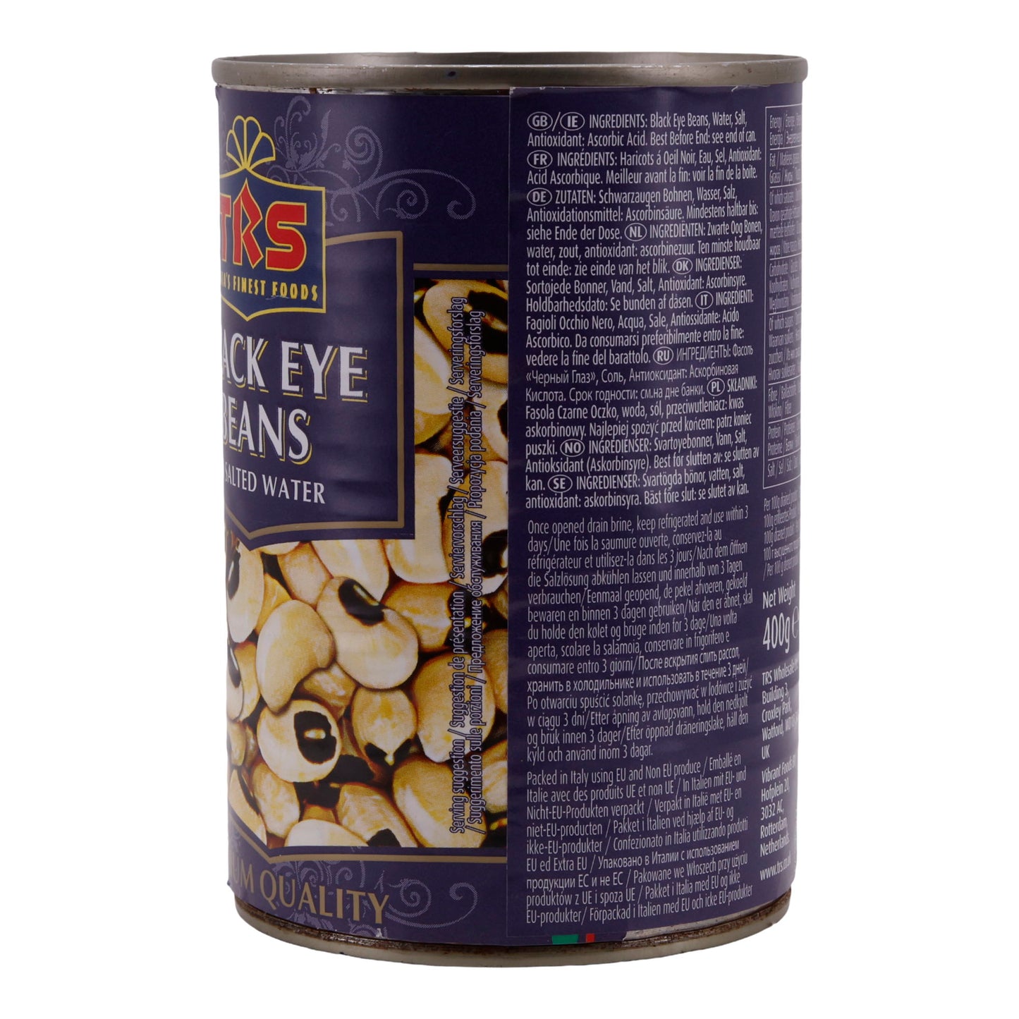 Bohnen TRS | Haricots Œil Noir | Qualité Premium, dans de l'eau salée | 400 g