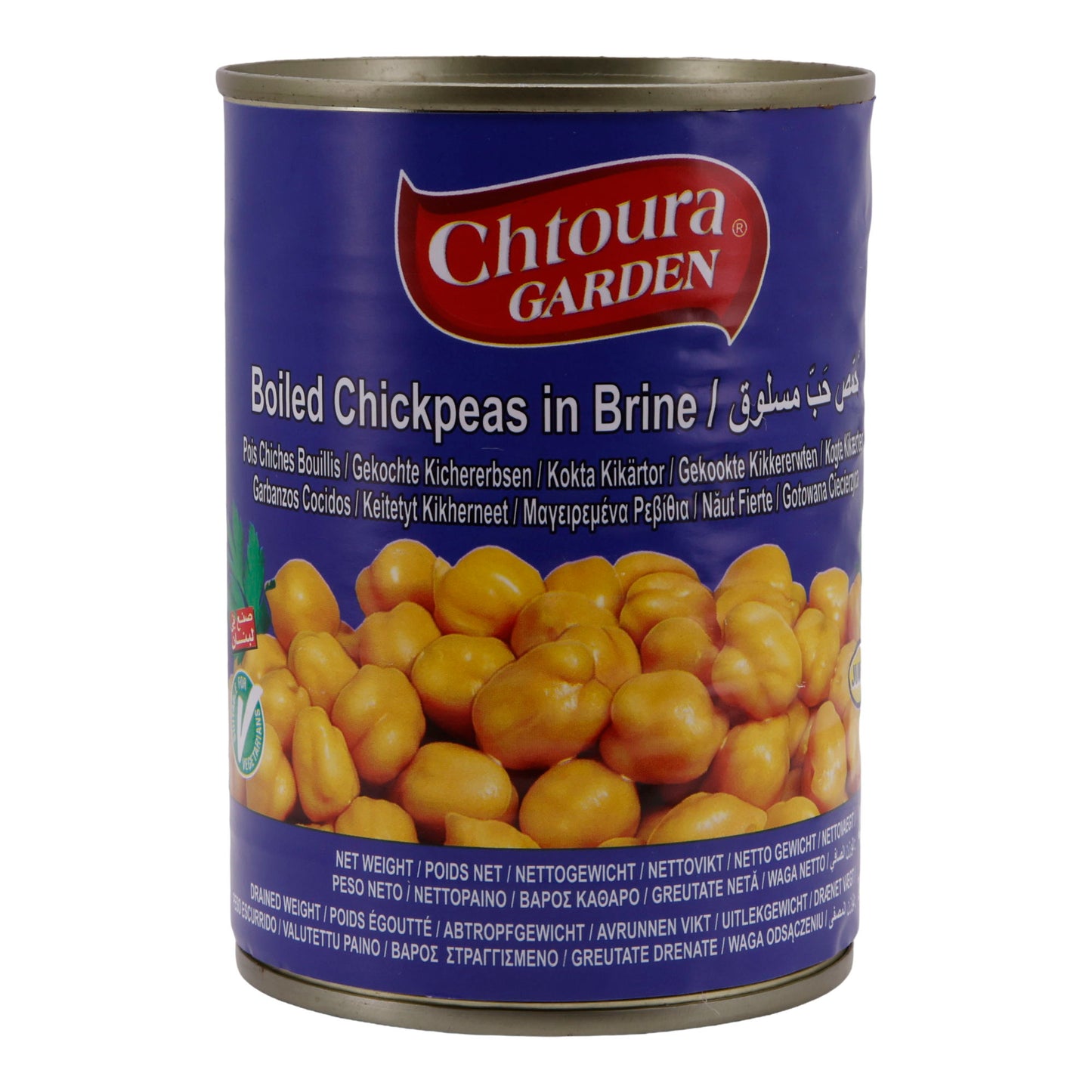 Peulvruchten Chtoura Garden | Gekookte kikkererwten in pekel | Veganistisch, in pekeloplossing | 400 g