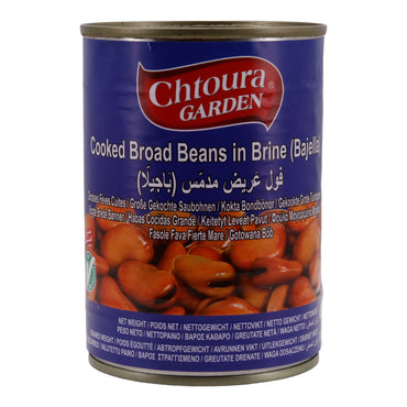 Hülsenfrüchte Chtoura Garden | Große Gekochte Saubohnen in Salzlake (Bajella) | Orientalische Spezialität | 400 g CHTOURA GARDEN