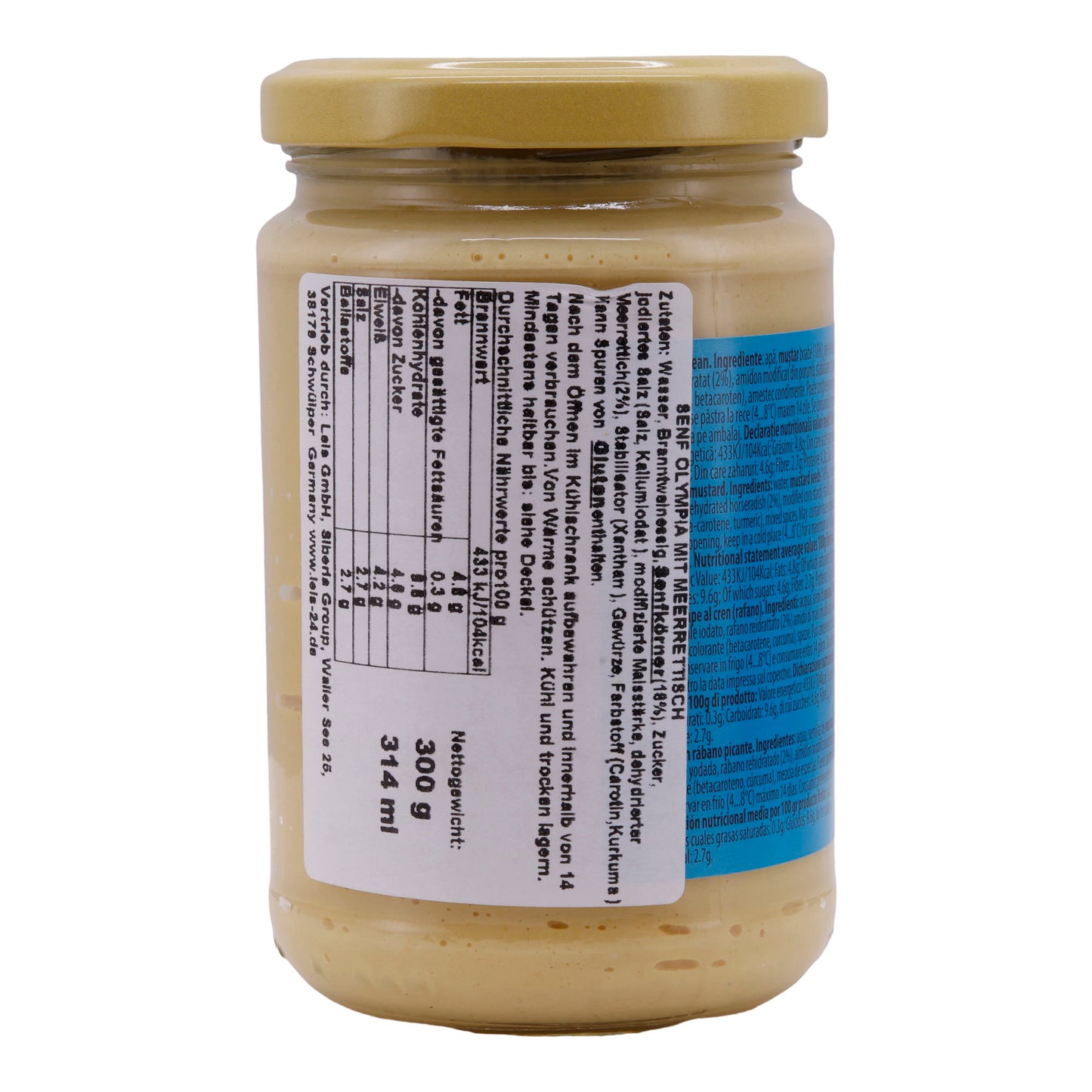 Senf Olympia | Mit Meerrettich | Würzige Ergänzung für Ihre Speisen | 300 g