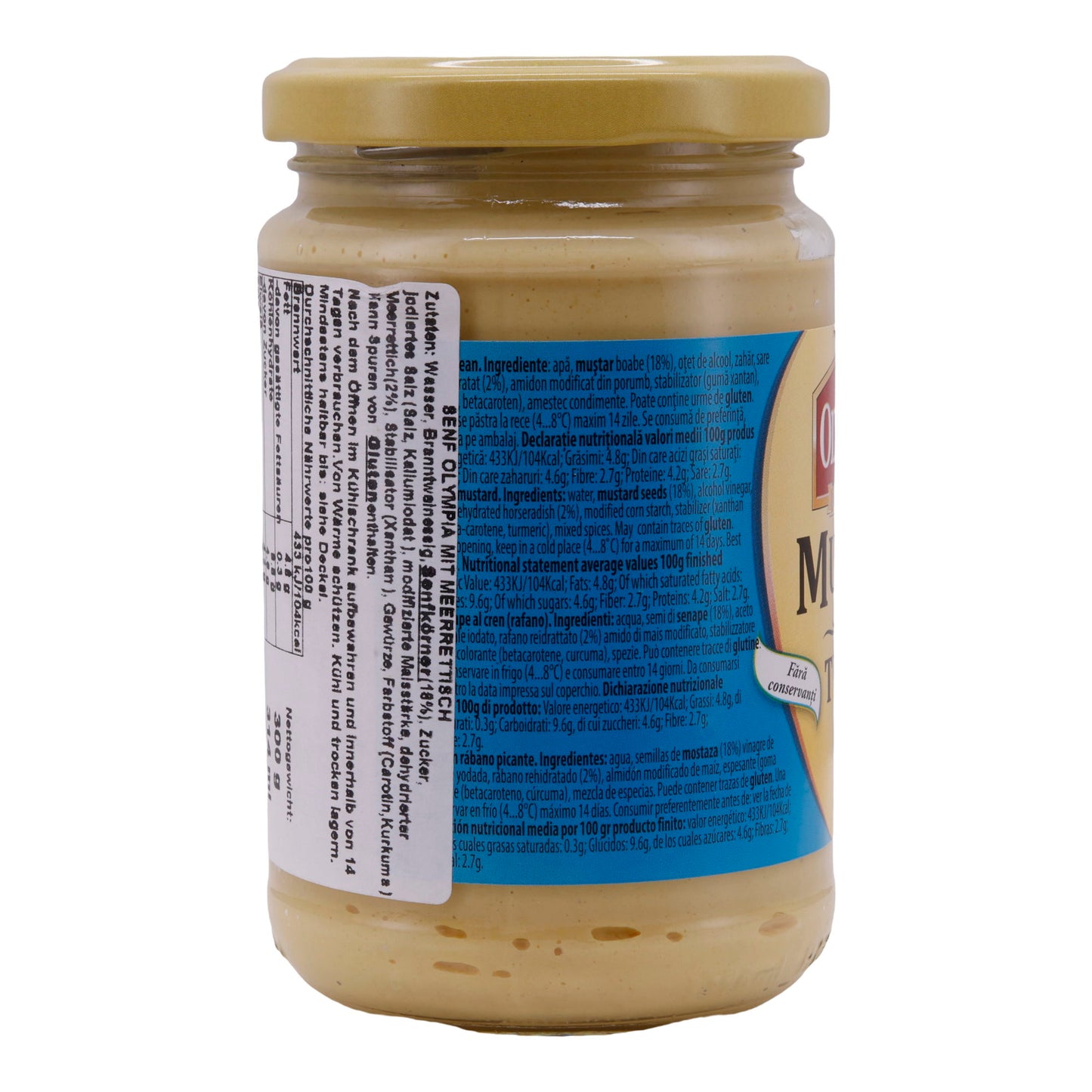 Senf Olympia | Mit Meerrettich | Würzige Ergänzung für Ihre Speisen | 300 g