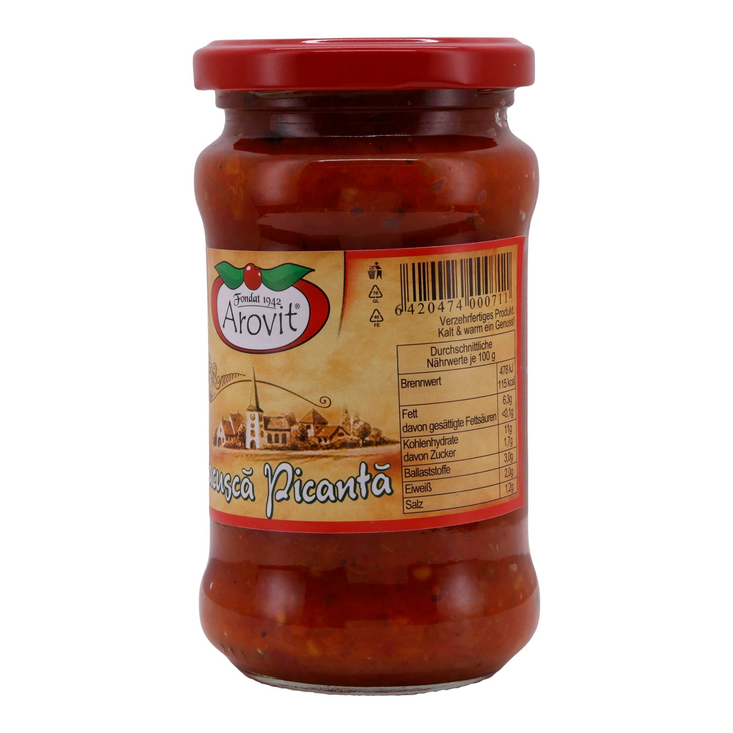 Preparato di verdure Arovit | Zacuscă piccante | Speziato | Barattolo da 300 g