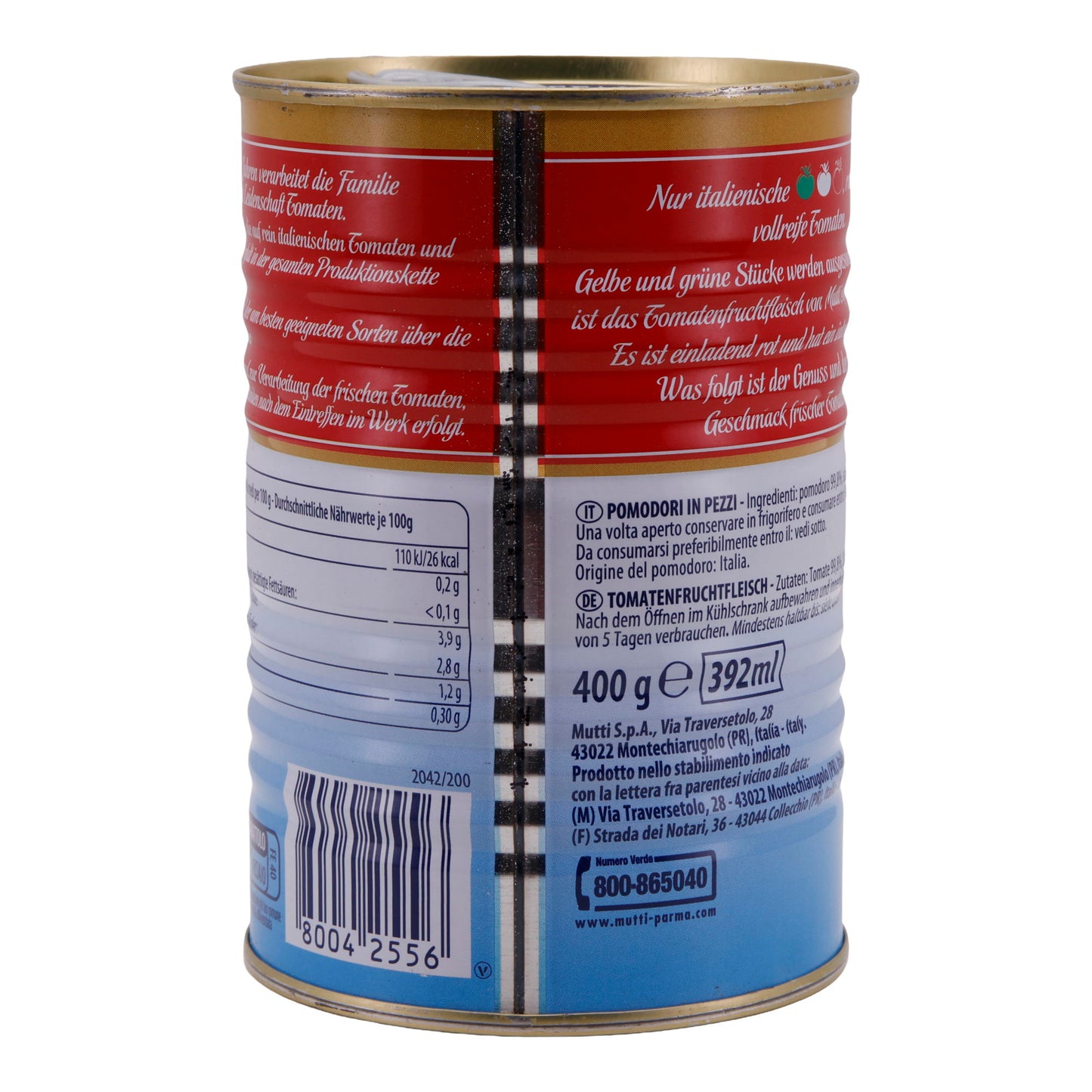 Tomatenfruchtfleisch Mutti | Polpa Feinstes Tomatenfruchtfleisch | Frische italienische Tomaten in bester Form | 400 g