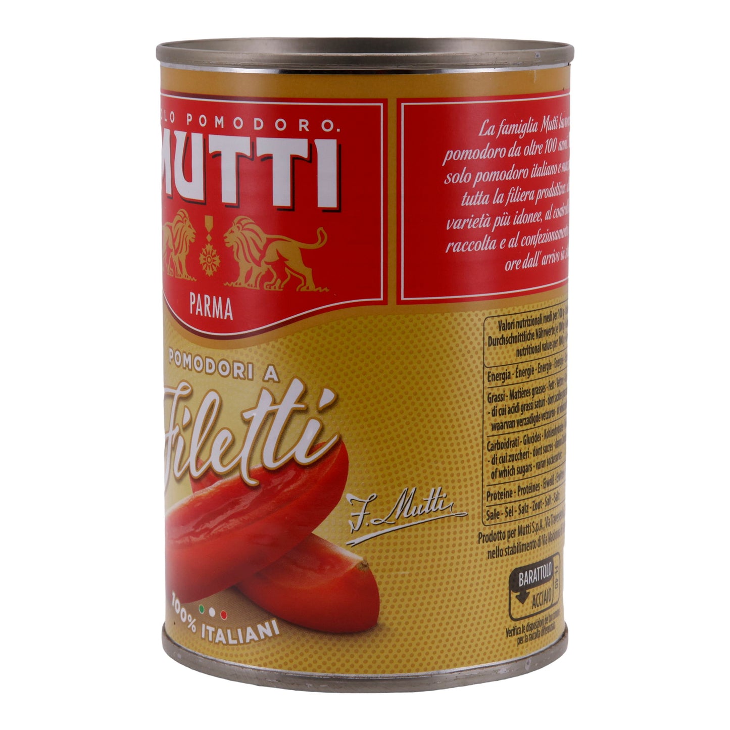 Peeled Tomatoes Mutti | Pomodori a Filetti | Fillet Form | 400g