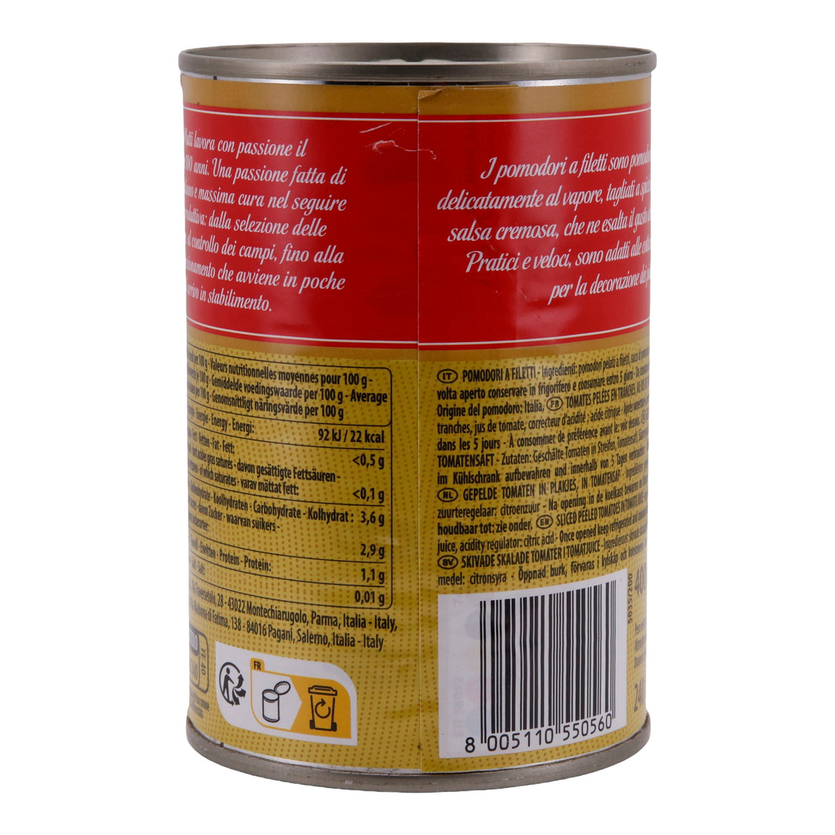 Geschälte Tomaten Mutti | Pomodori a Filetti | In Filetform | 400g MUTTI