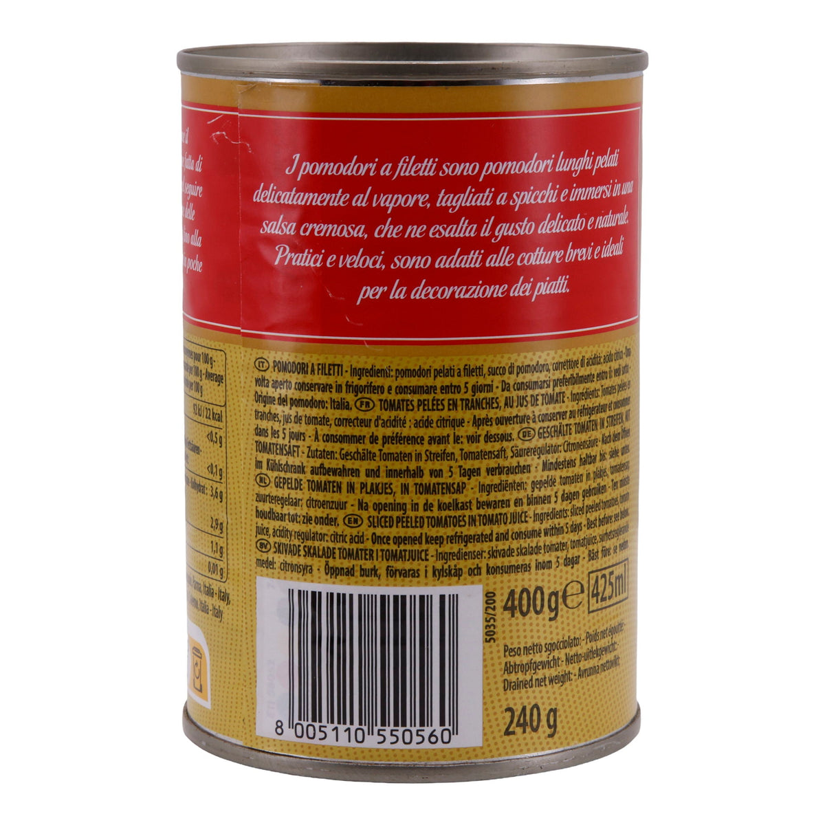 Geschälte Tomaten Mutti | Pomodori a Filetti | In Filetform | 400g MUTTI