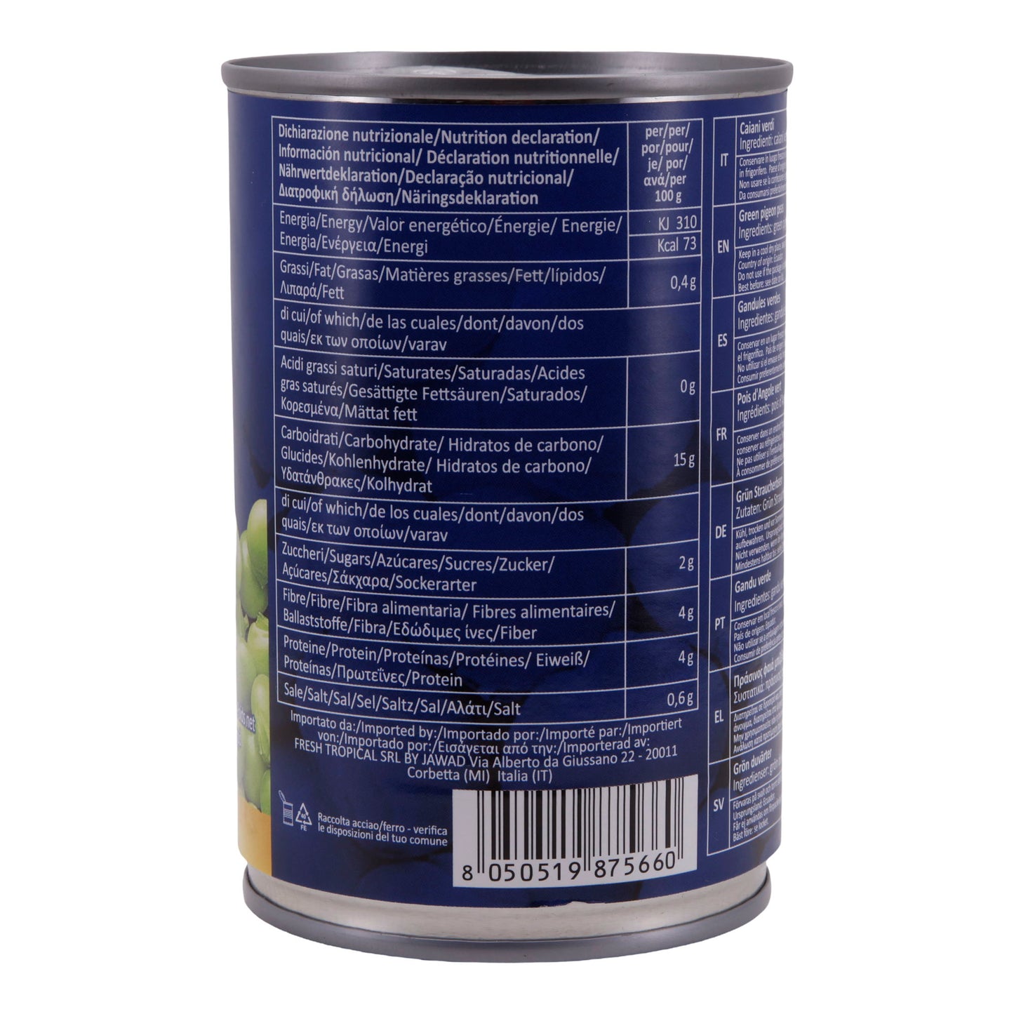 Gandules Verdes Ali Baba | Piselli verdi | In salamoia | 425 g