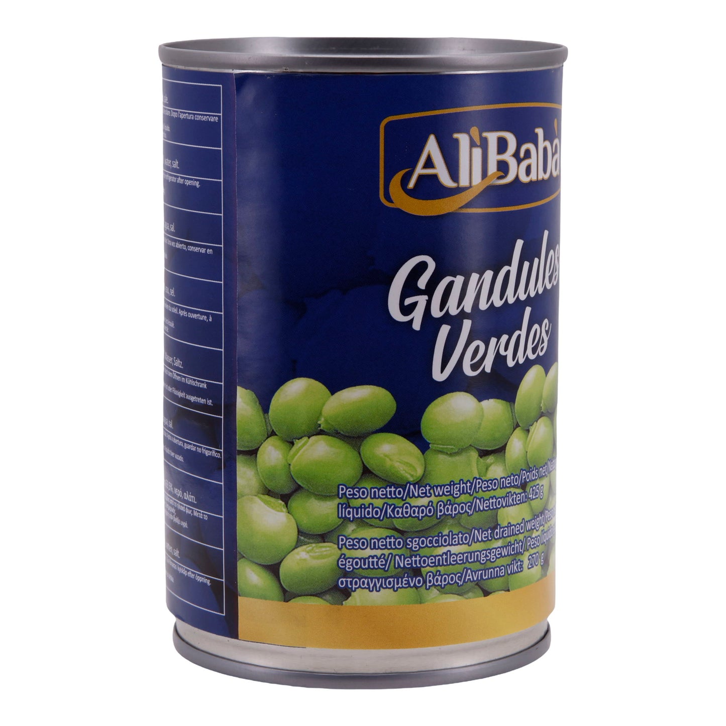 Gandules Verdes Ali Baba | Piselli verdi | In salamoia | 425 g