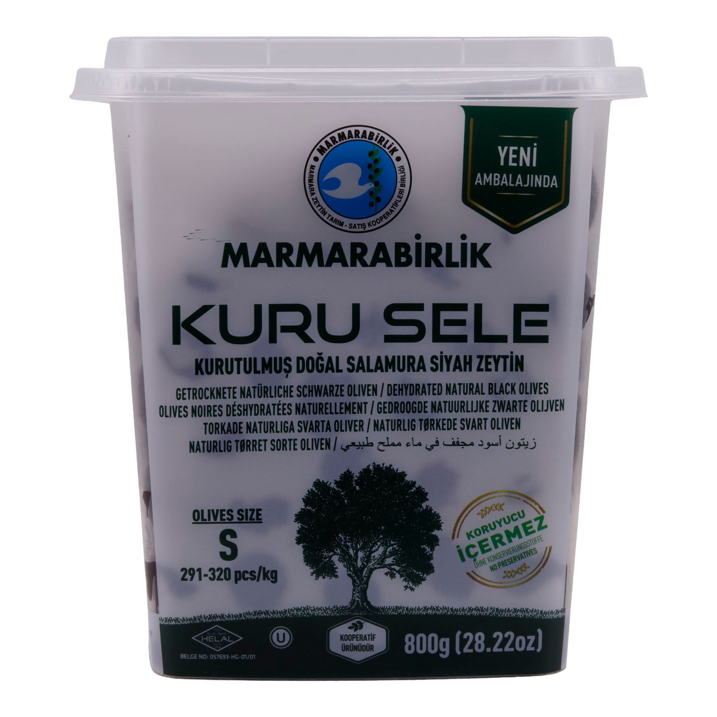 Schwarze Oliven Marmarabirlik | Kuru Sele S | Traditioneel gedroogd | 800 g