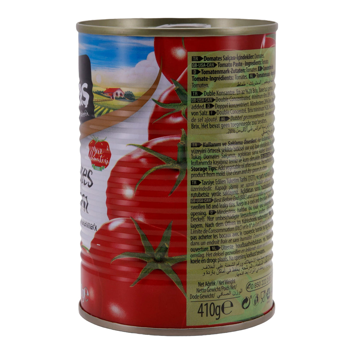 Tomatenmark Tukas | Doppelt konzentriert | 28 % Brix, intensiver Geschmack | 410 g Dose TUKAS