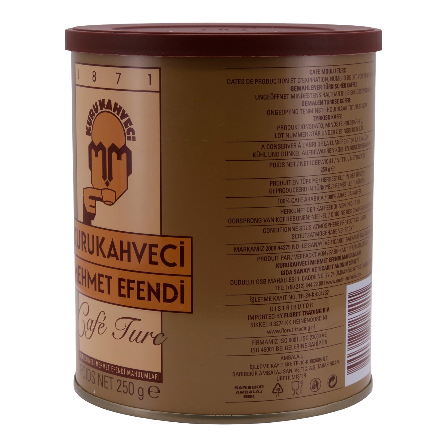 Türkischer Kaffee Kurukahveci Mehmet Efendi | Mokka | Traditionelle Qualität & intensives Aroma | 250 g Packung