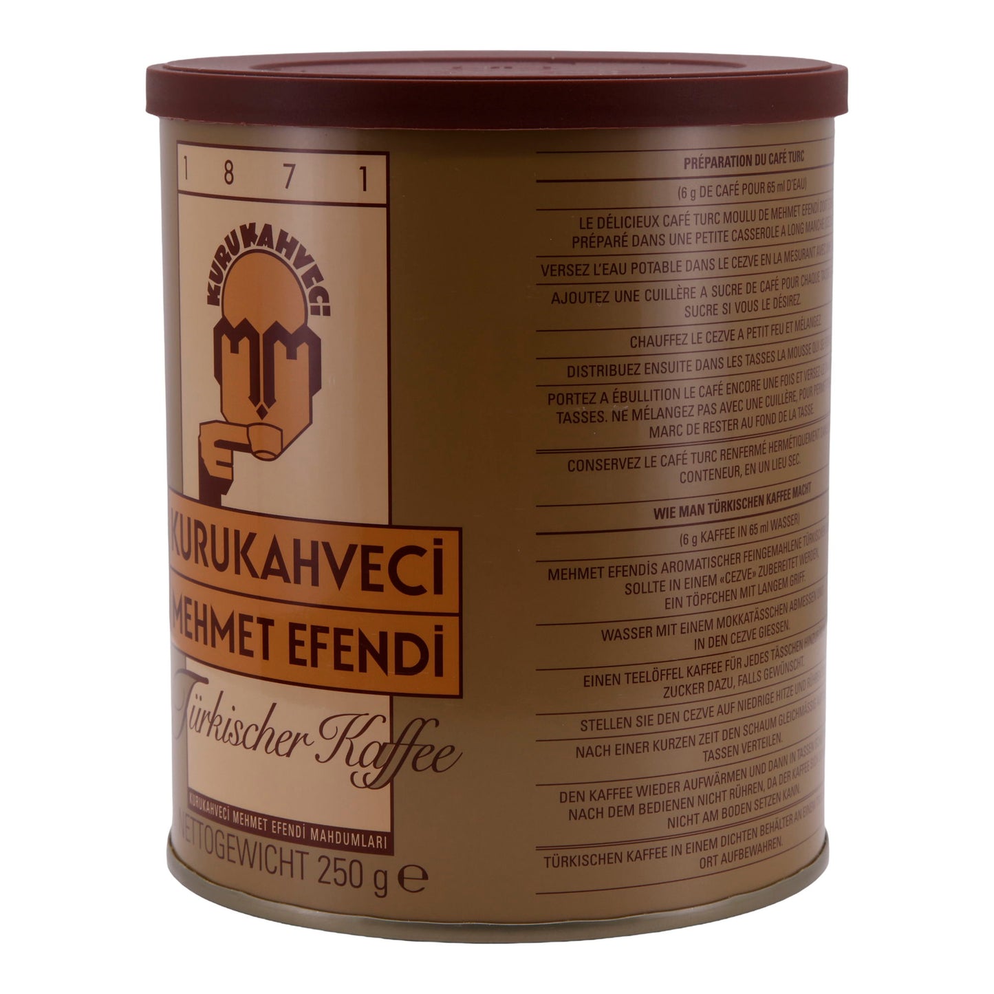 Türkischer Kaffee Kurukahveci Mehmet Efendi | Mokka | Traditionelle Qualität & intensives Aroma | 250 g Packung