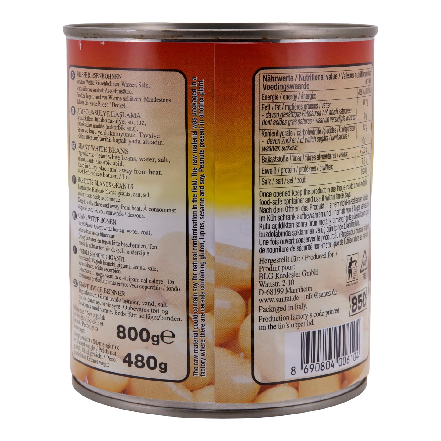 Riesenbohnen Suntat | Witte reuzenbonen | Veelzijdig | 800g