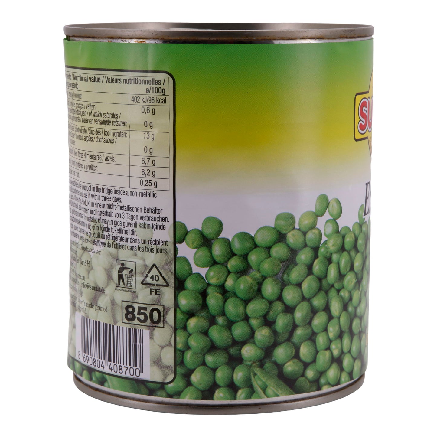 Groene Erwten Suntat | Peulvruchten | Erwten | 800 g
