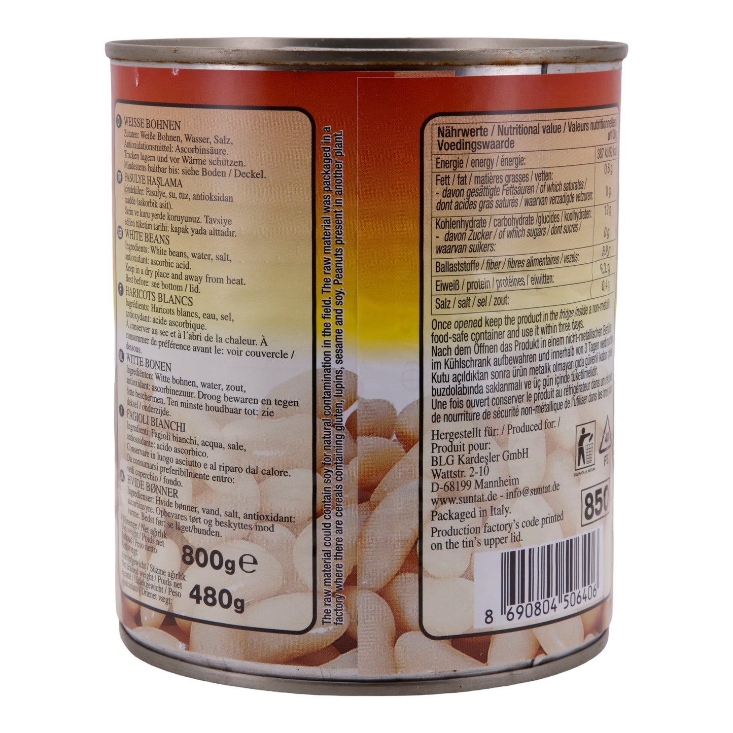 Weiße Bohnen Suntat | Bohnen | Vielseitig | 800 g
