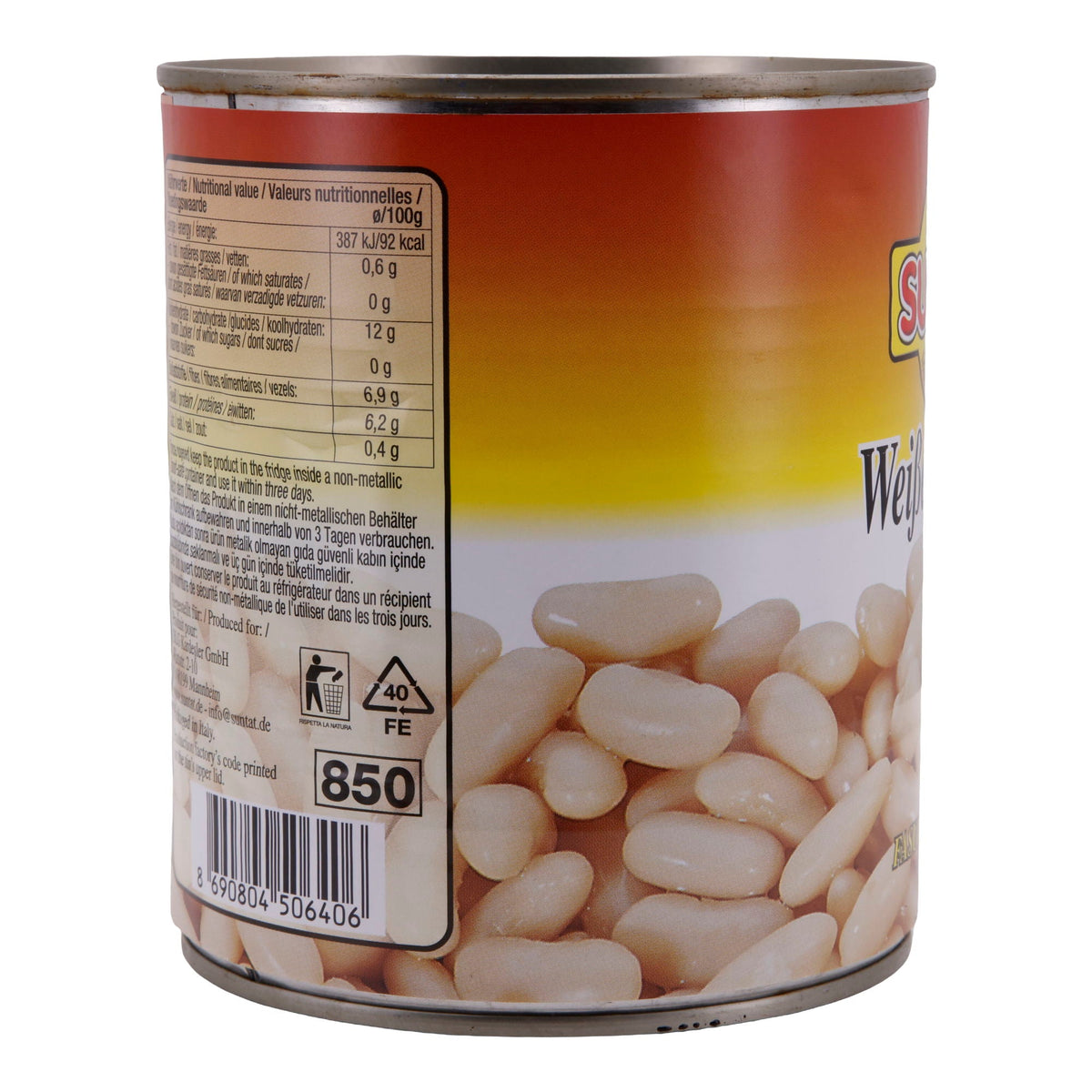 Weiße Bohnen Suntat | Bohnen | Vielseitig | 800 g SUNTAT