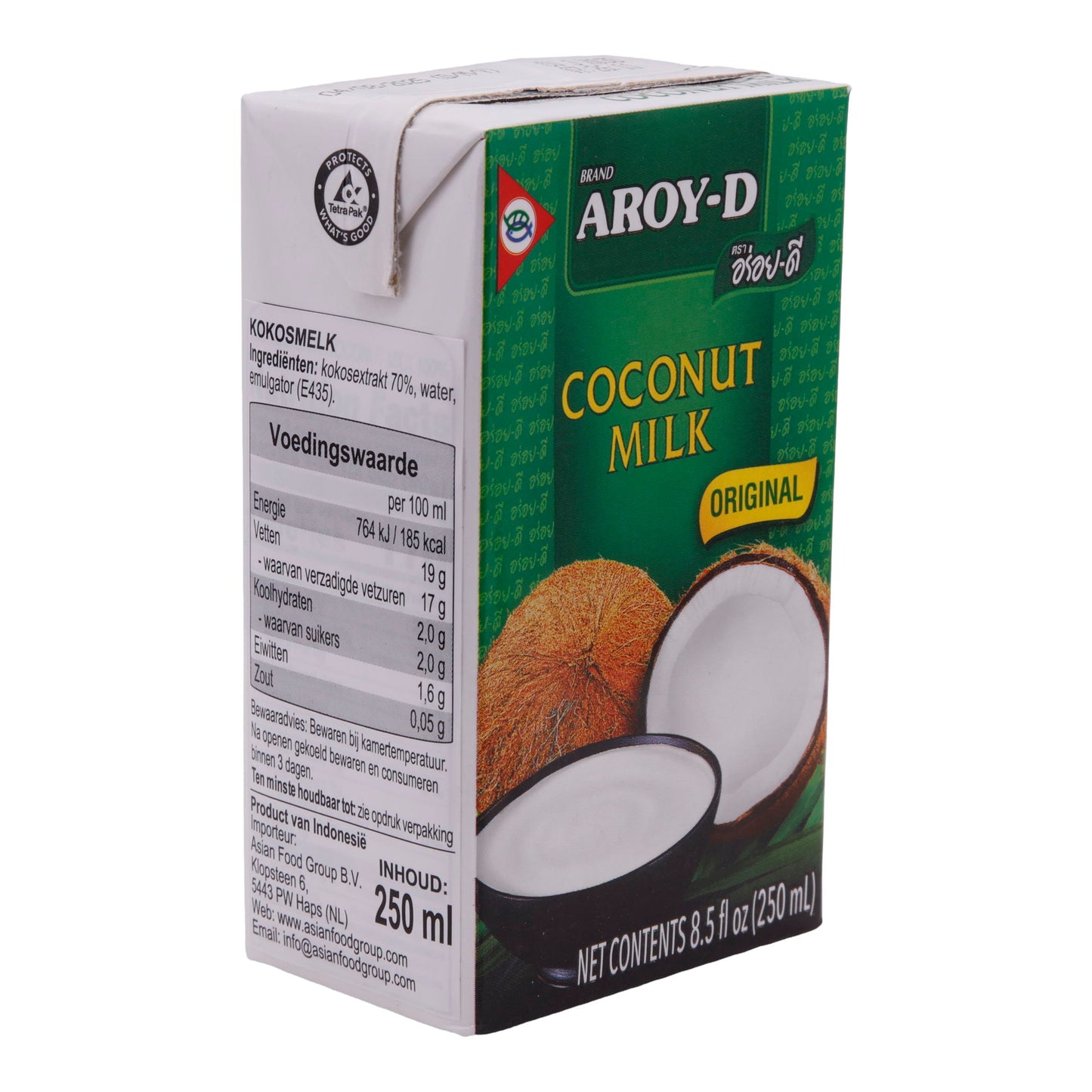 Aroy-D Coconut Milk Original - 250 ml - Creamy & Aromatic
