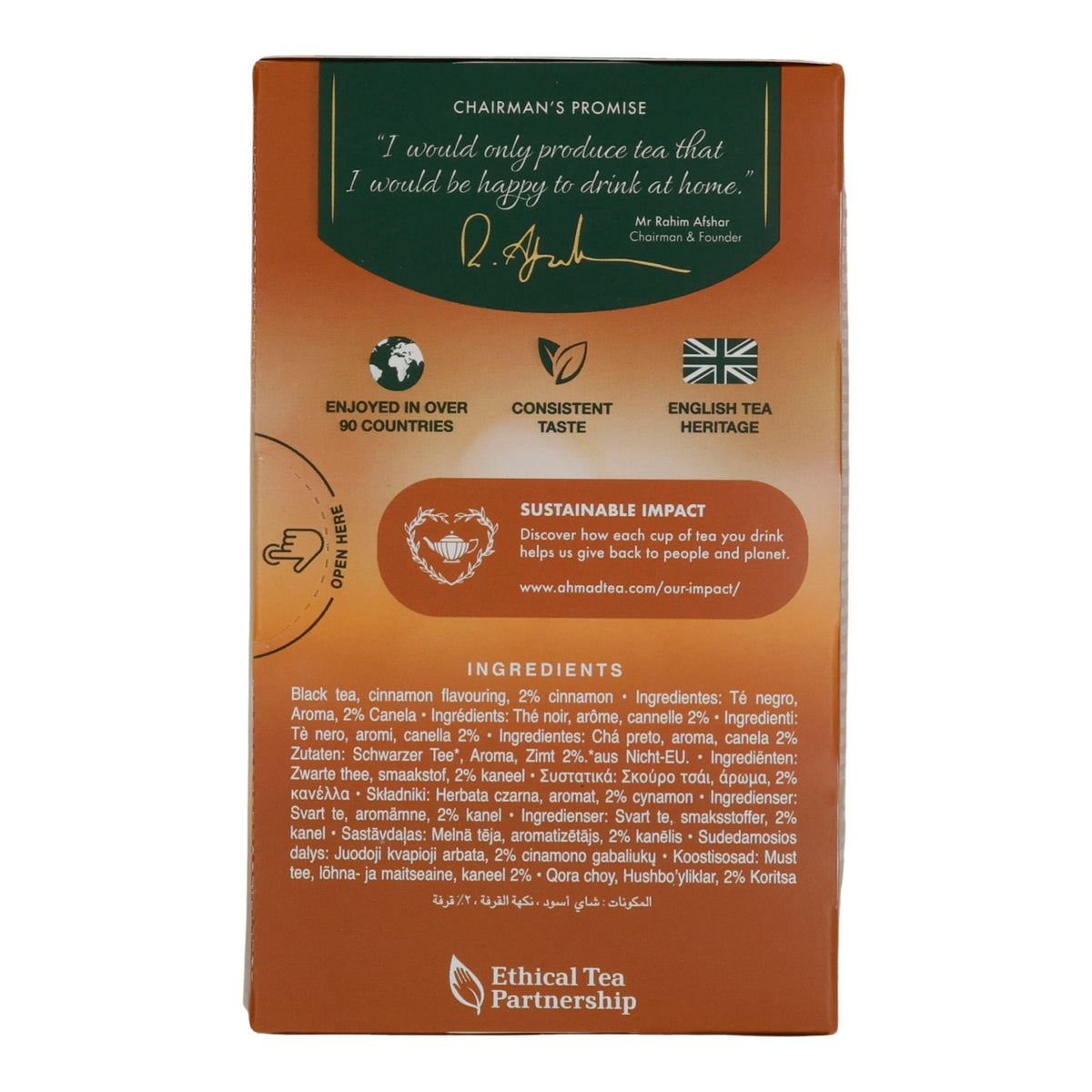 Ahmad Tea Cinnamon Haze | Schwarzer Tee mit Zimt | 20 Teebeutel | Würzig & Aromatisch AHMAD TEA