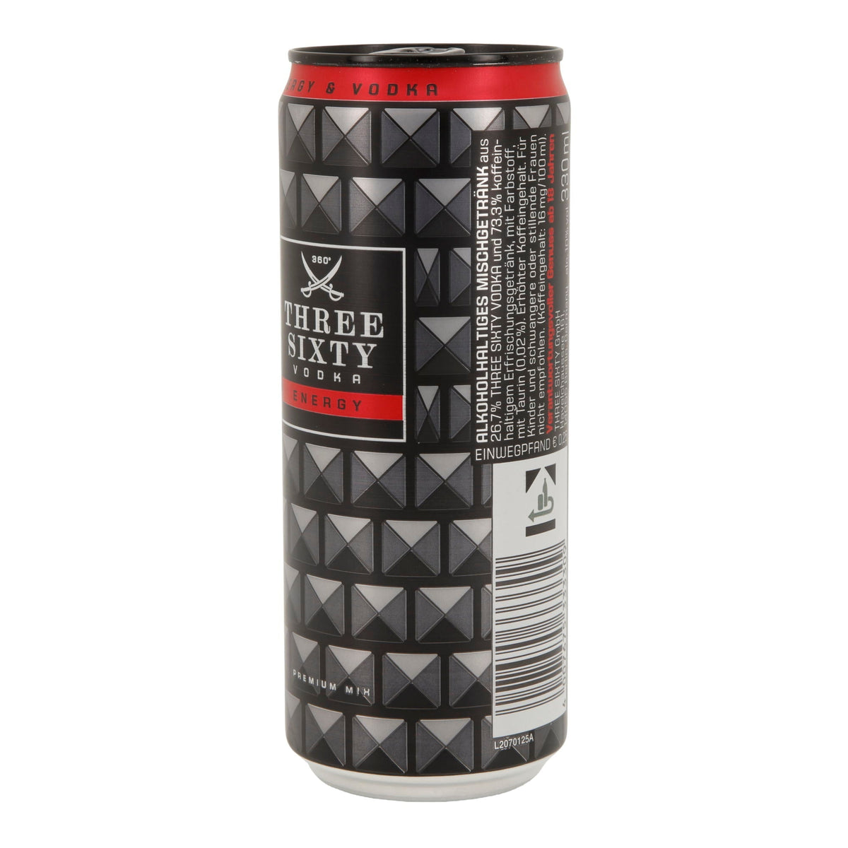 Alkoholisches Mischgetränk Three Sixty Vodka | Energy | 10 % vol | 0,33 l Dose Three Sixty