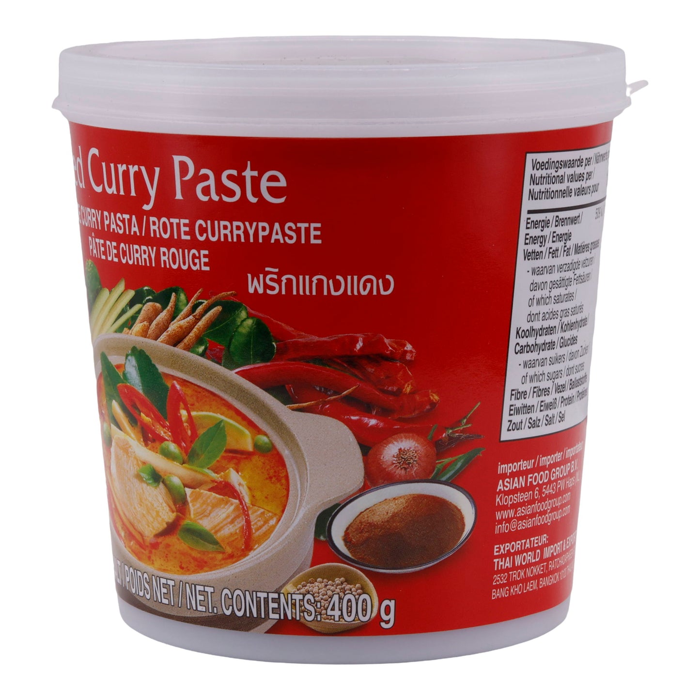 Curry Pasta Cock Brand| Rode Curry Pasta | Intensief, authentiek, Aziatisch | 400 g