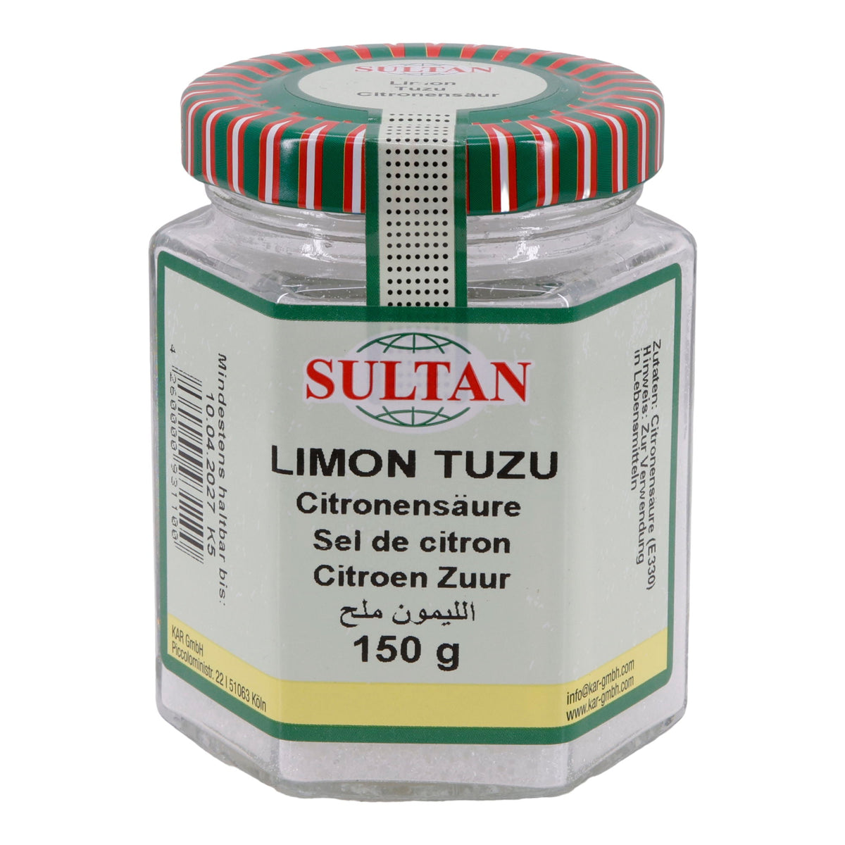 Zitronensäure Sultan | Gewürz | Limon Tuzu | 150 g Glas SULTAN