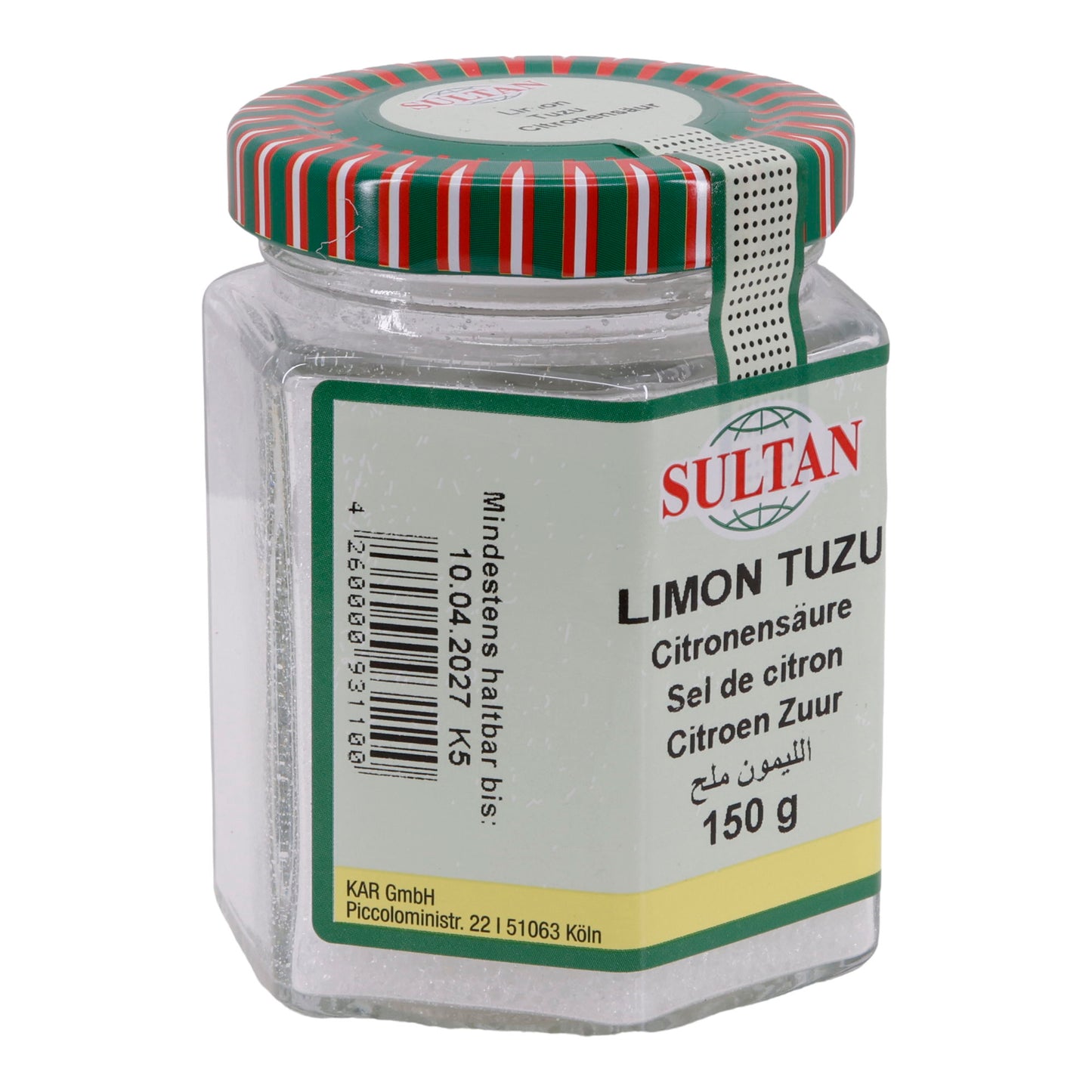 Citroenzuur Sultan | Kruiden | Limon Tuzu | 150 g Glas