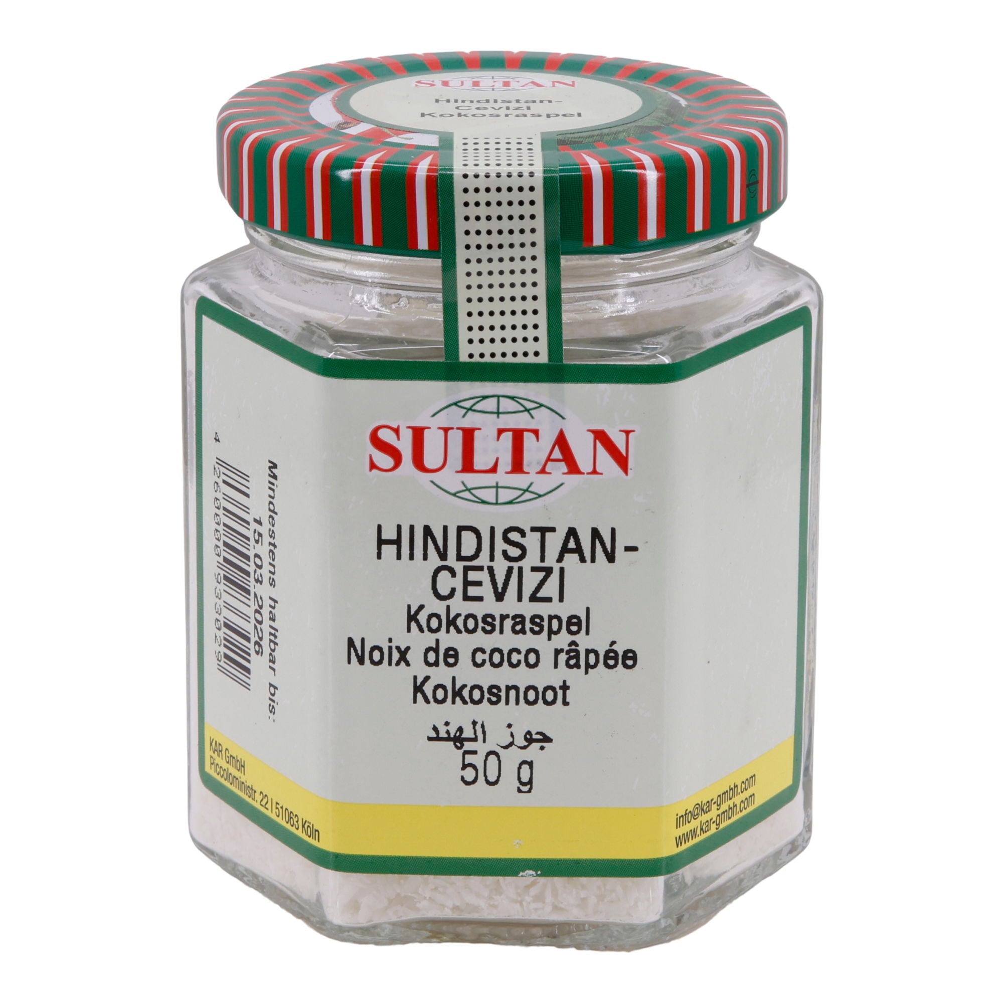 Kokosraspeln Sultan | Kokosraspeln | Fein, getrocknet, zum Backen & Desserts | 50g SULTAN