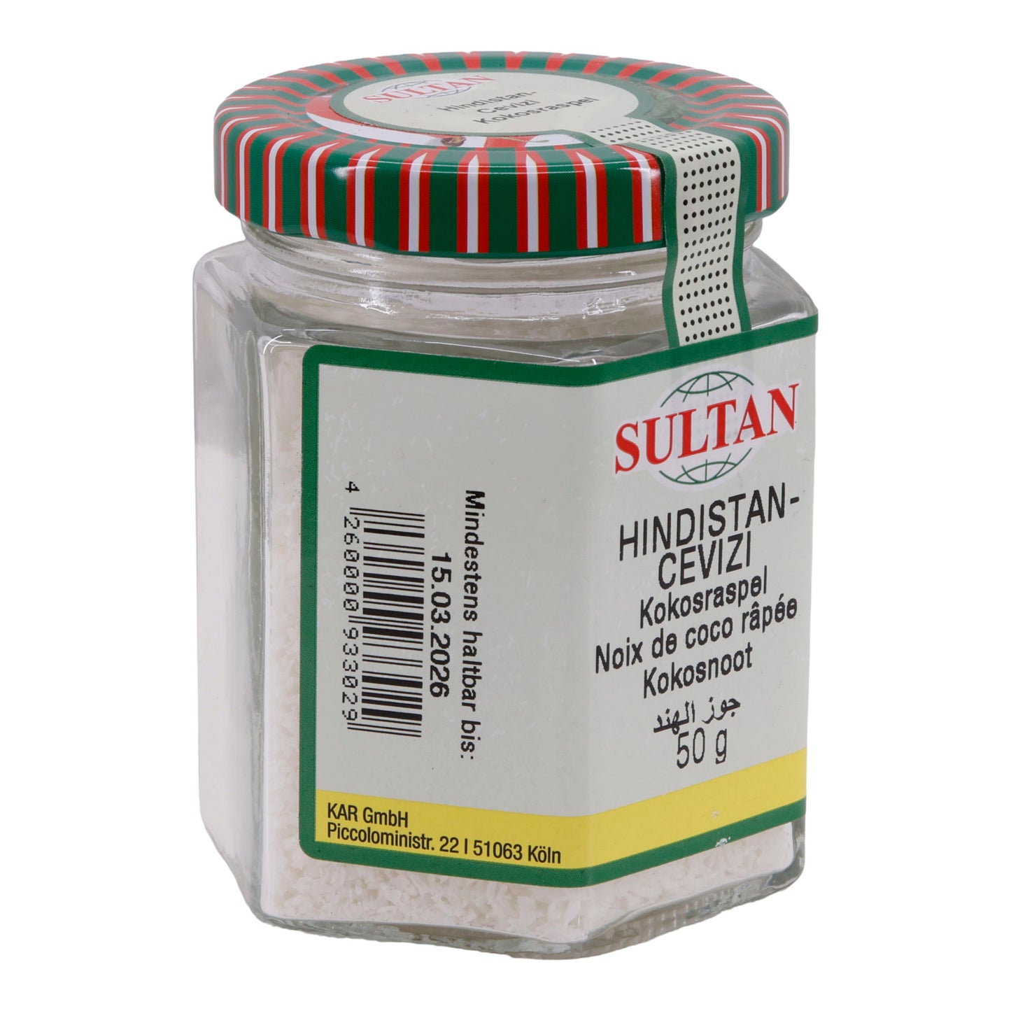 Kokosraspeln Sultan | Kokosraspeln | Fein, getrocknet, zum Backen & Desserts | 50g