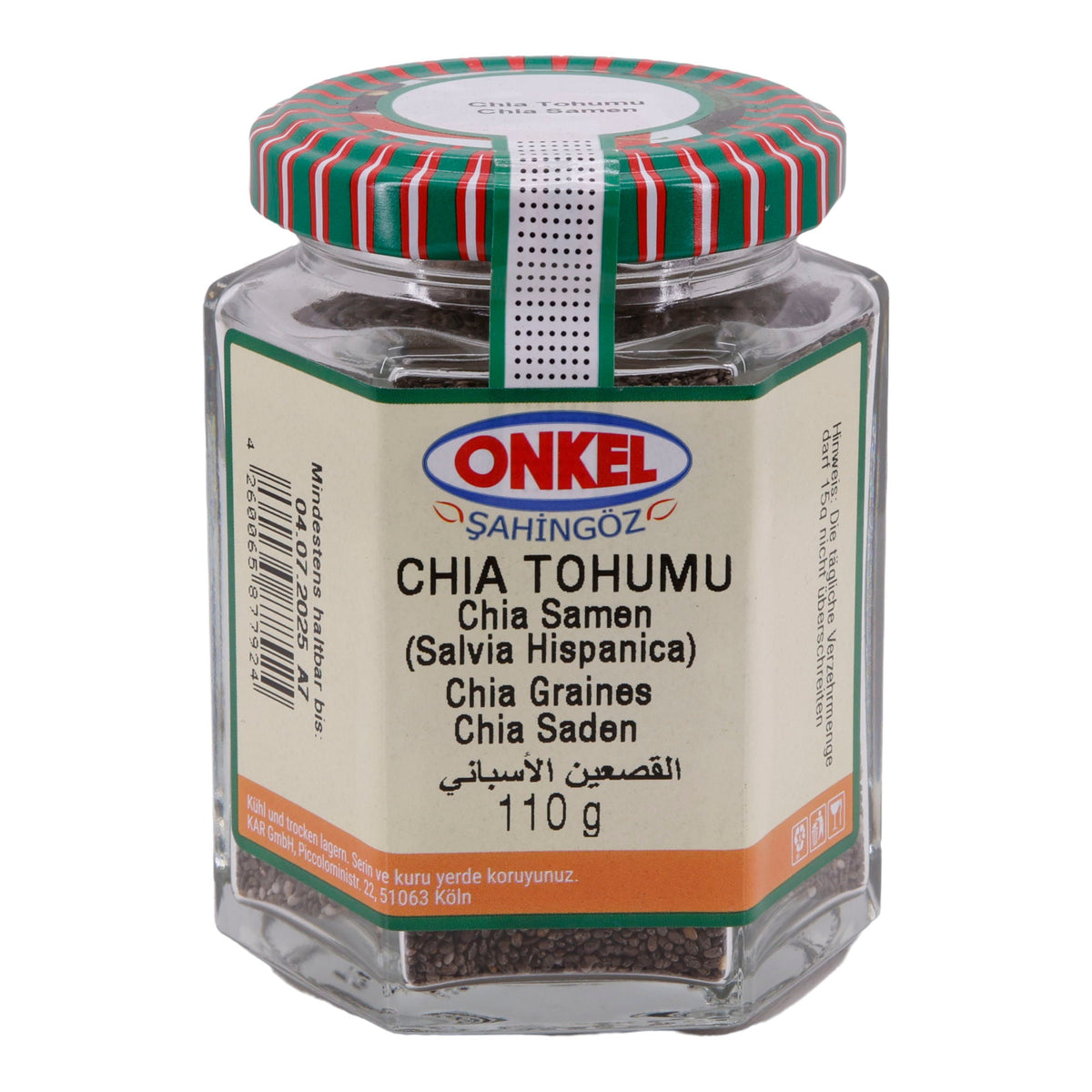 Chia Tohumu Onkel Şahingöz | Samen | Chia Samen | 110 g ONKEL SAHINGÖZ