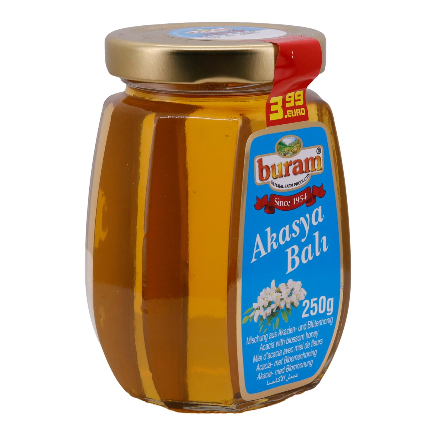 Akazienhonig Buram | Honig | Mischung aus Akazien- und Blütenhonig | 250 g BURAM