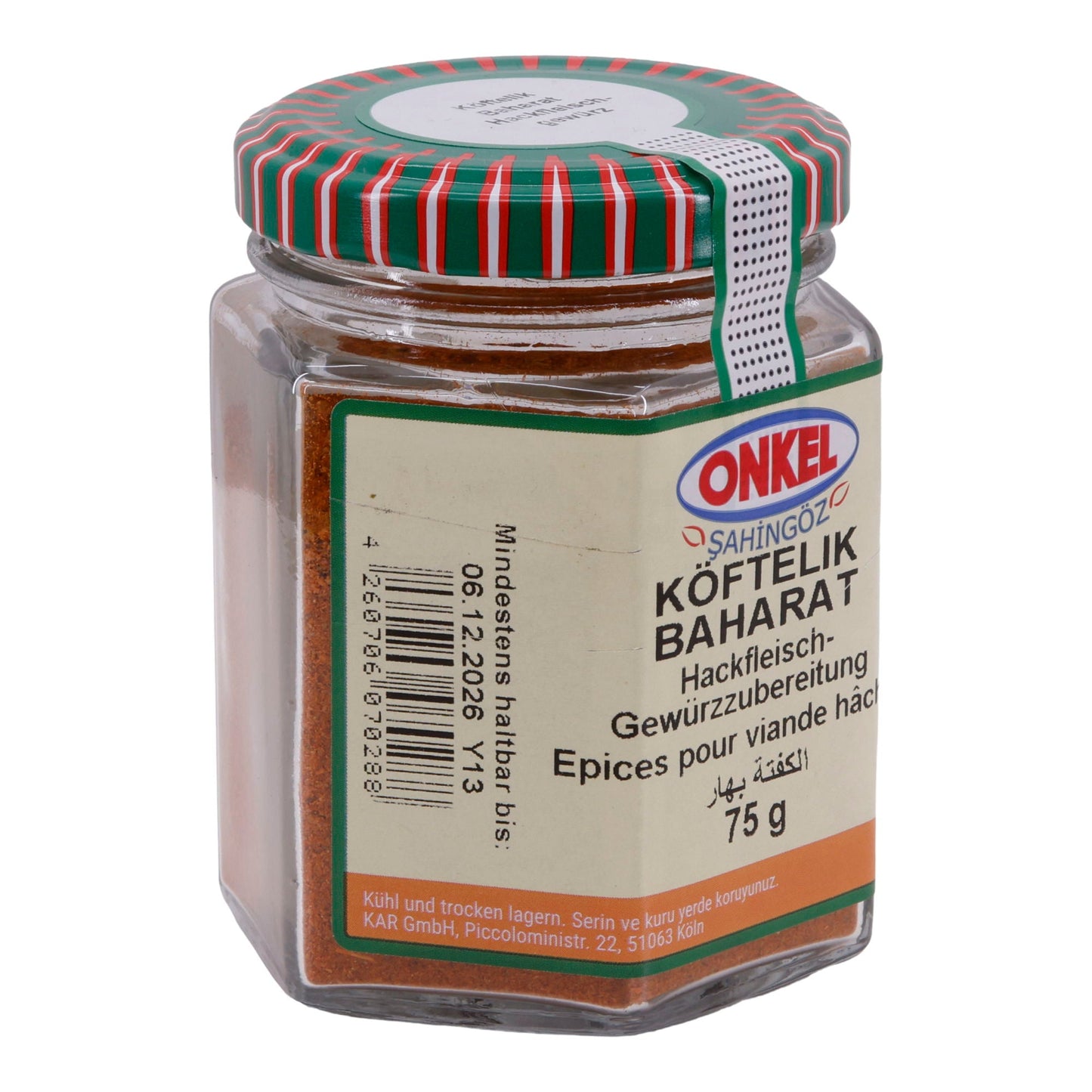 Köftelik Baharat Onkel Şahingöz | Gewürzmischung | Hackfleisch-Gewürzzubereitung | 75 g ONKEL SAHINGÖZ