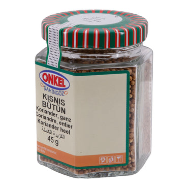 Koriander Onkel Şahingöz | ganz | Ganze Koriandersamen im Glas | 45 g