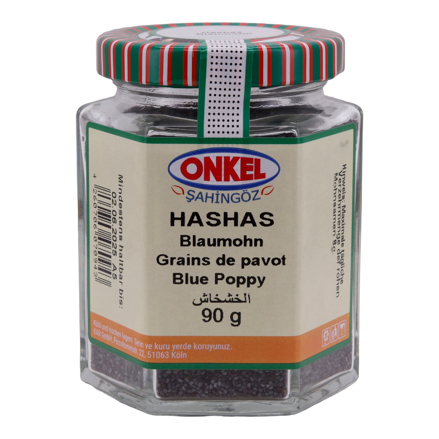Hashas Onkel Şahingöz | Kruiden | Blauwe maanzaad | 90 g