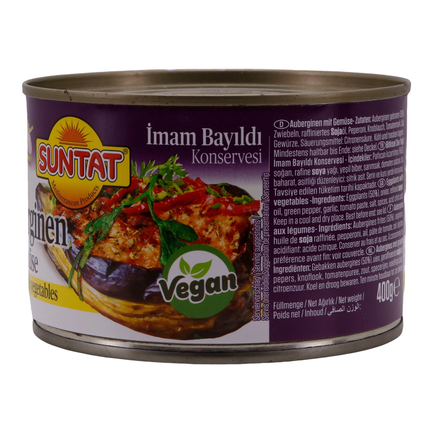 Fertiggericht SUNTAT | Auberginen mit Gemüsefüllung | Traditionell türkisch | 400 g