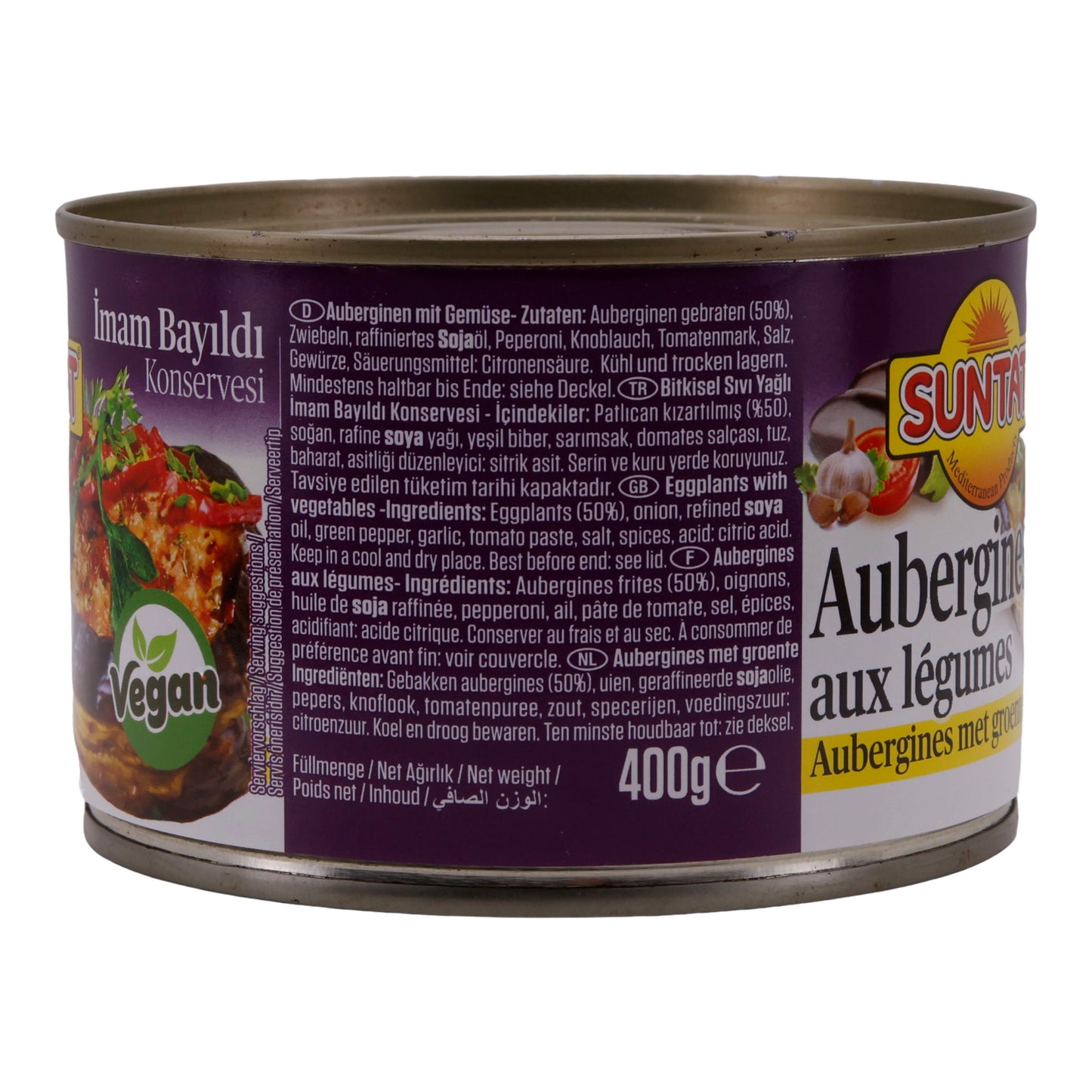 Fertiggericht SUNTAT | Auberginen mit Gemüsefüllung | Traditionell türkisch | 400 g