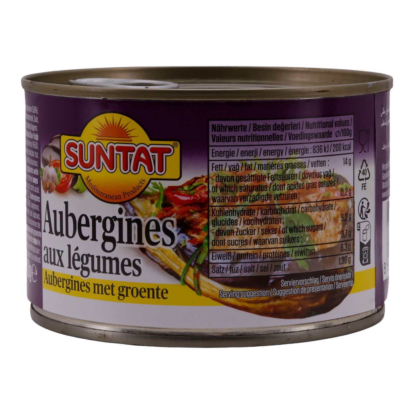 Fertiggericht SUNTAT | Auberginen mit Gemüsefüllung | Traditionell türkisch | 400 g
