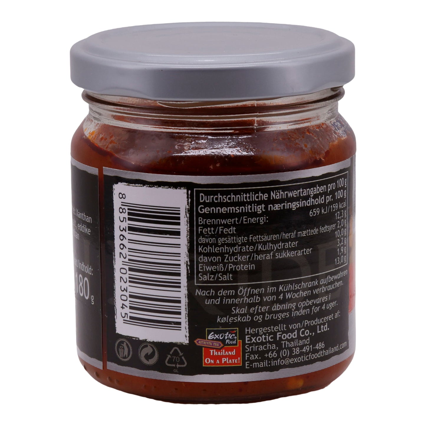 Roter Chili Thai Pride | Haché dans l'huile de soja | Très épicé | idéal pour sauces et dips | 180 g