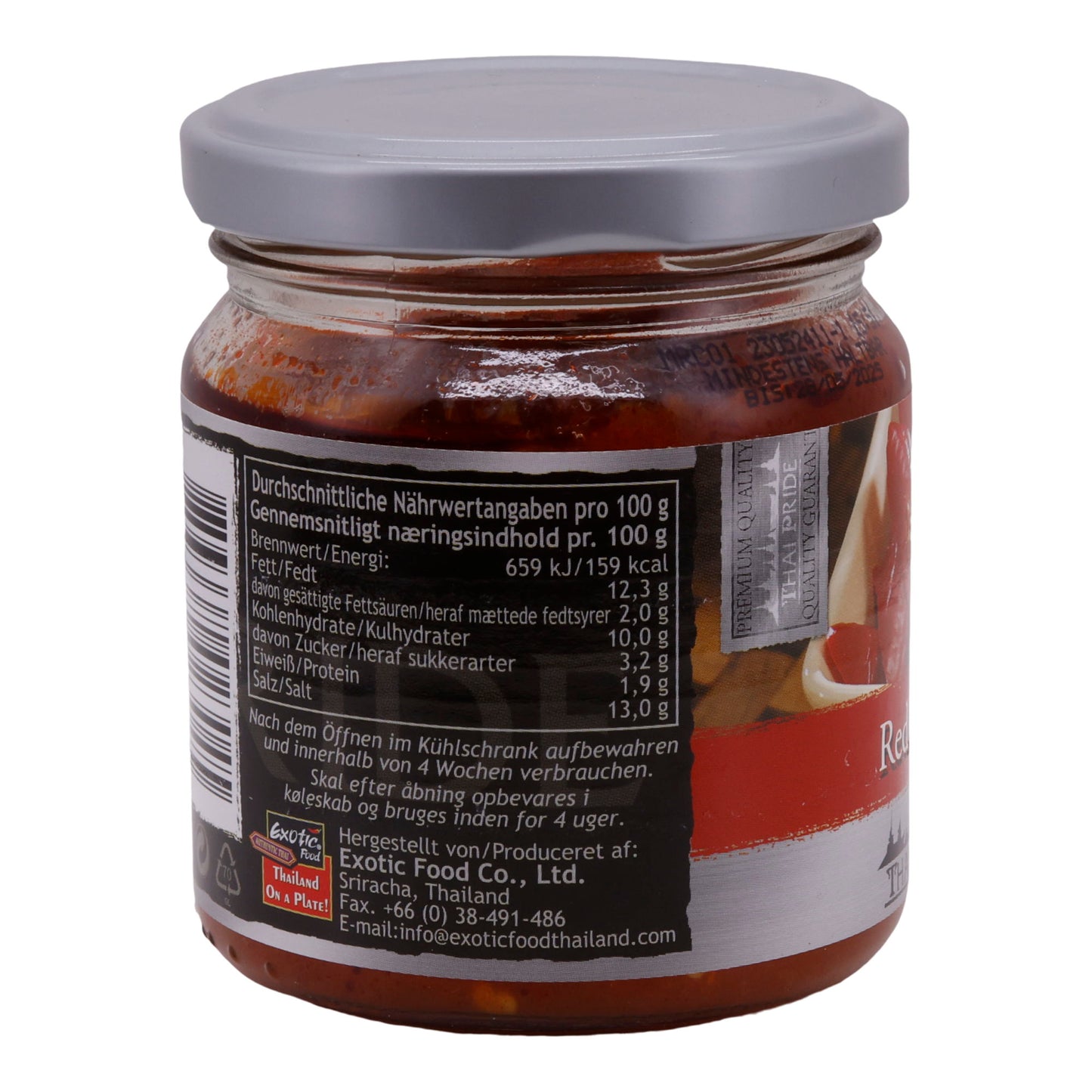Roter Chili Thai Pride | Haché dans l'huile de soja | Très épicé | idéal pour sauces et dips | 180 g