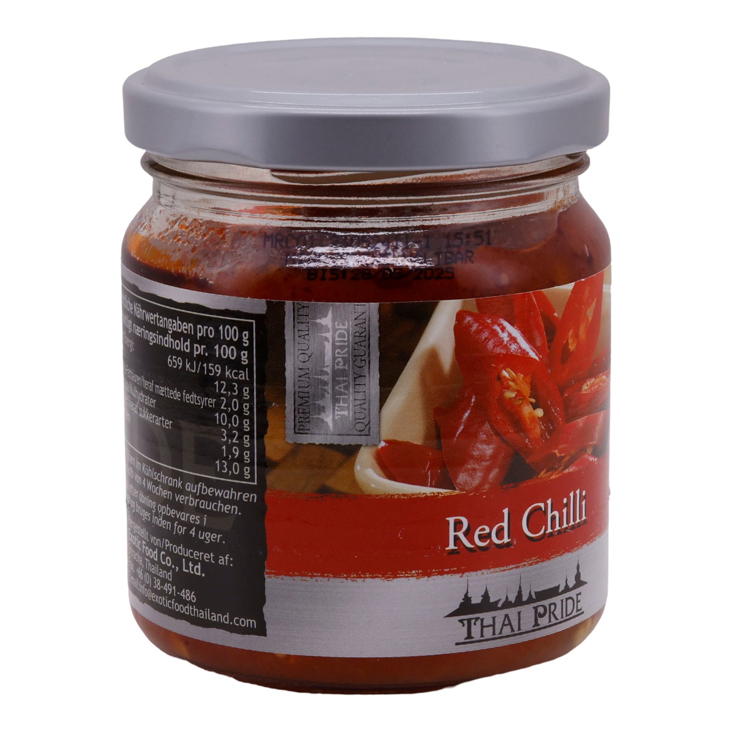 Roter Chili Thai Pride | Haché dans l'huile de soja | Très épicé | idéal pour sauces et dips | 180 g