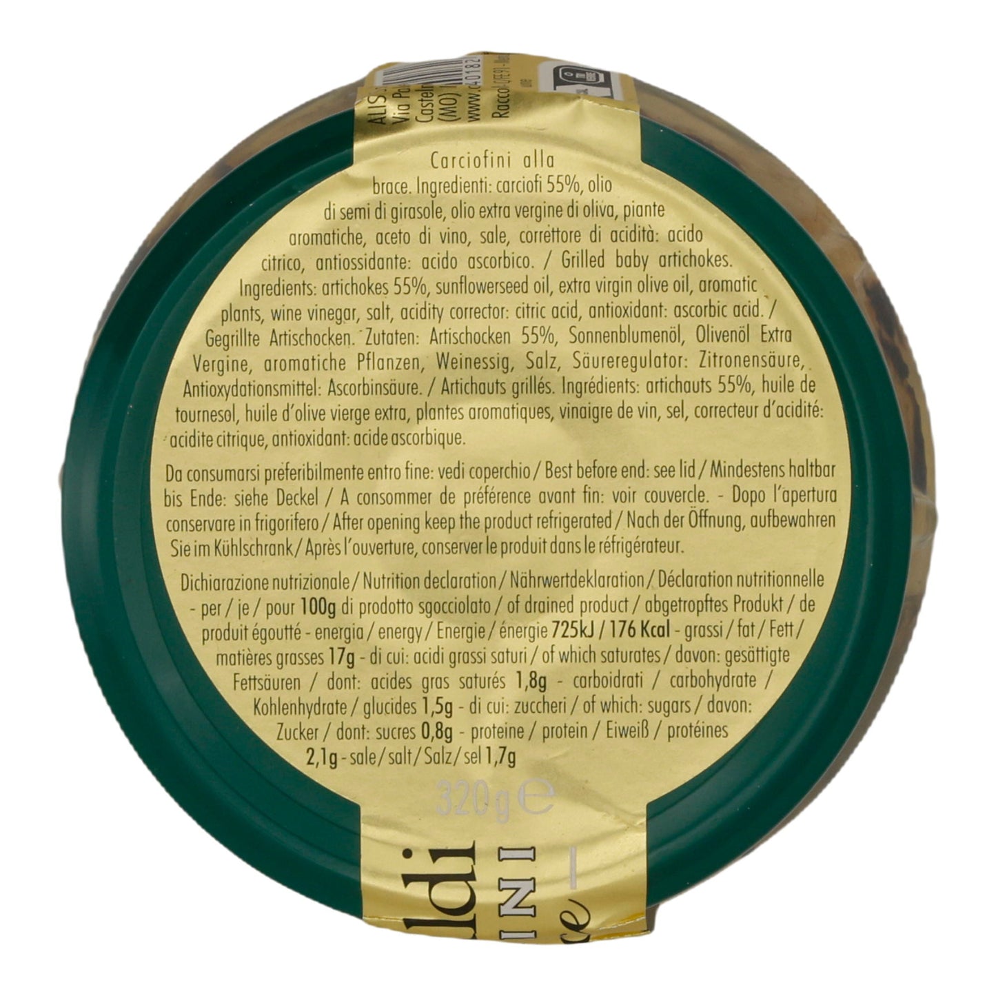 Artischocken Casa Rinaldi | Gemüse | Gegrillt in Öl | 320 g