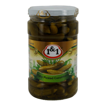 Baby-Gurken eingelegt 1&1 | Pickled Baby Cucumbers | Aromatisch & knackig | 660 g (Abtropfgewicht 260 g) Espido