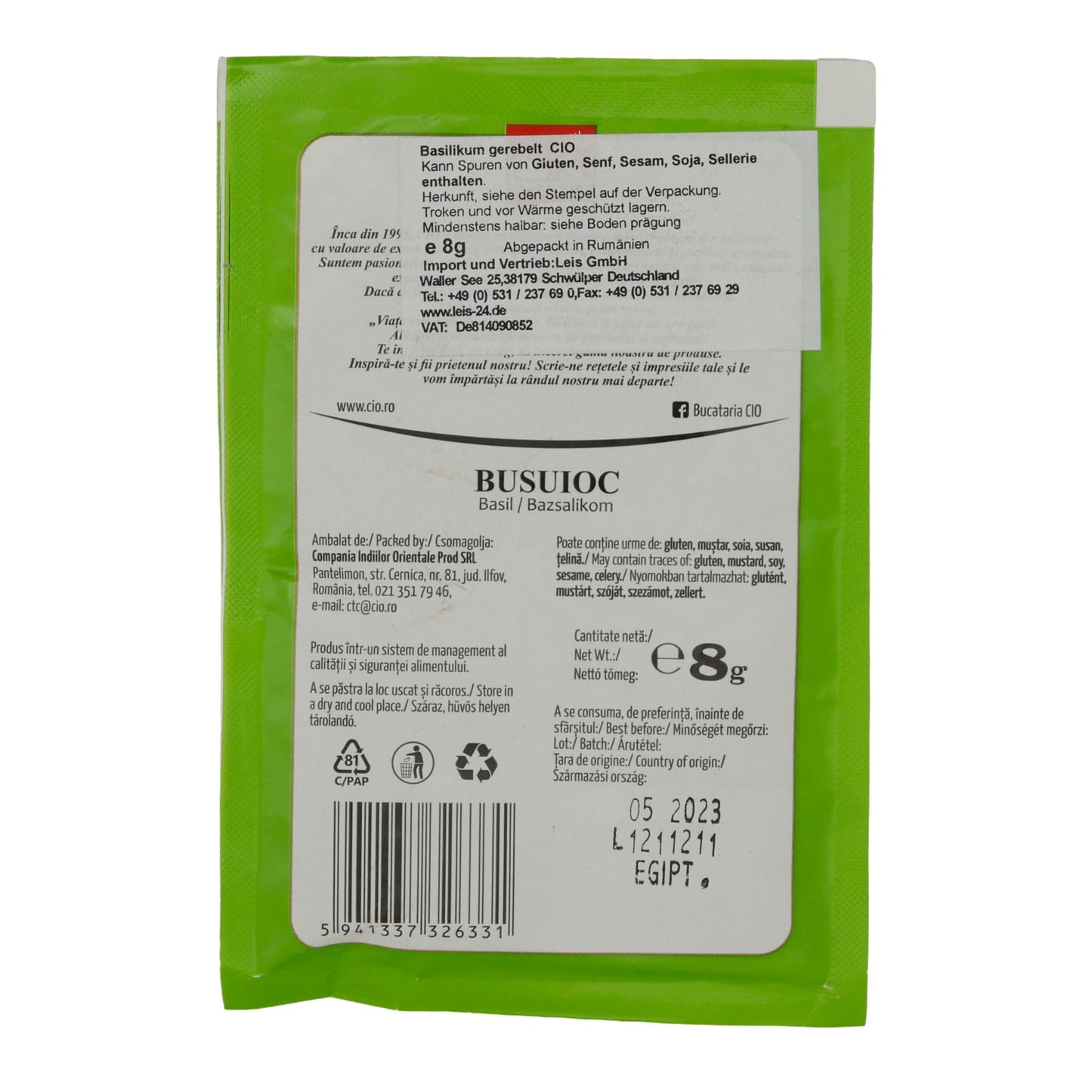 Basiilicum CIO | Dried Basil | (Busioc) | 8g