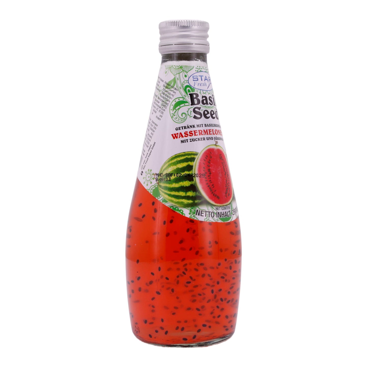 DRINK WITH BASIL SEEDS AND WATERMELON JUICE
