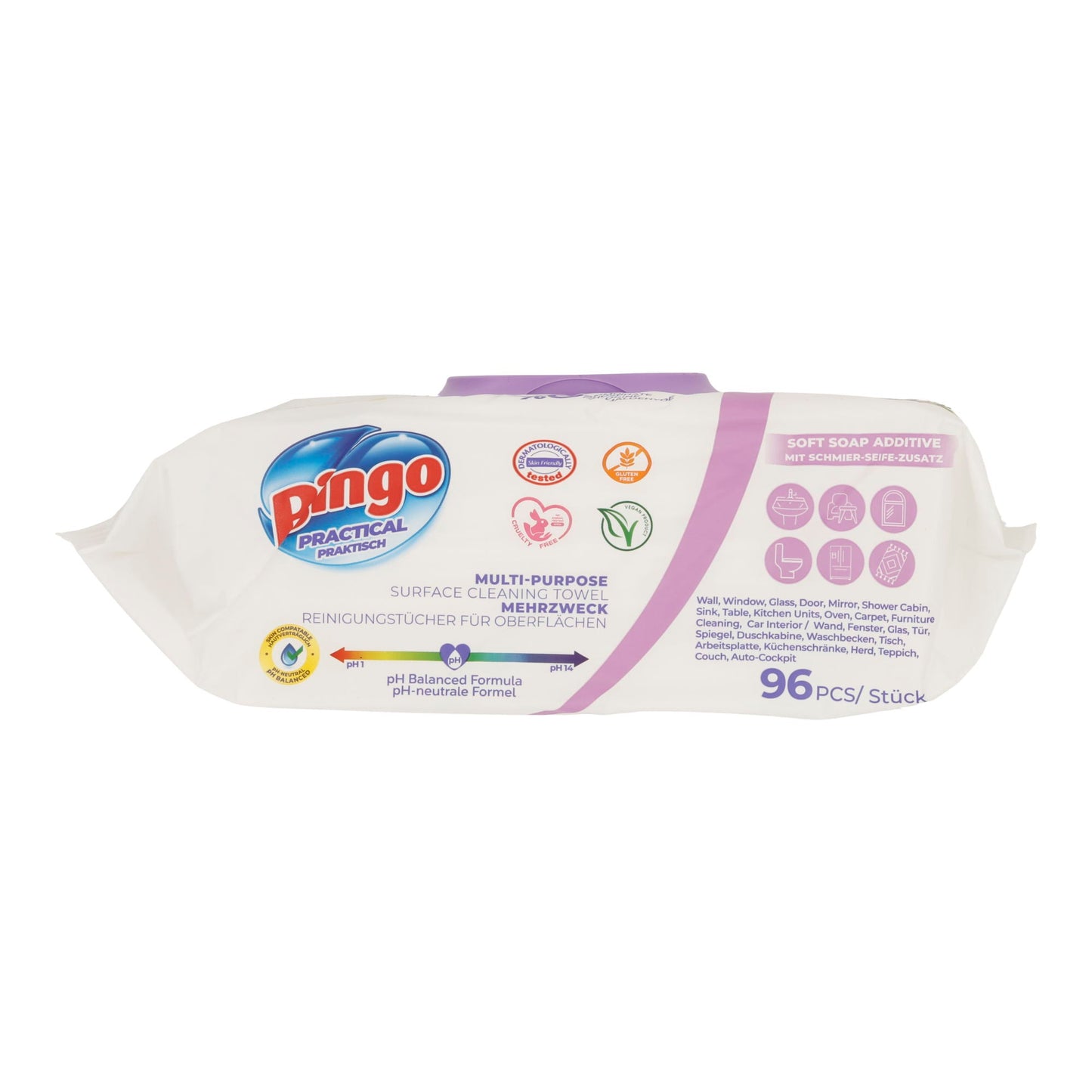 Bingo Pratik Allzweck - Reinigungstücher – Lavendel, 96 Stück - Taste Your World