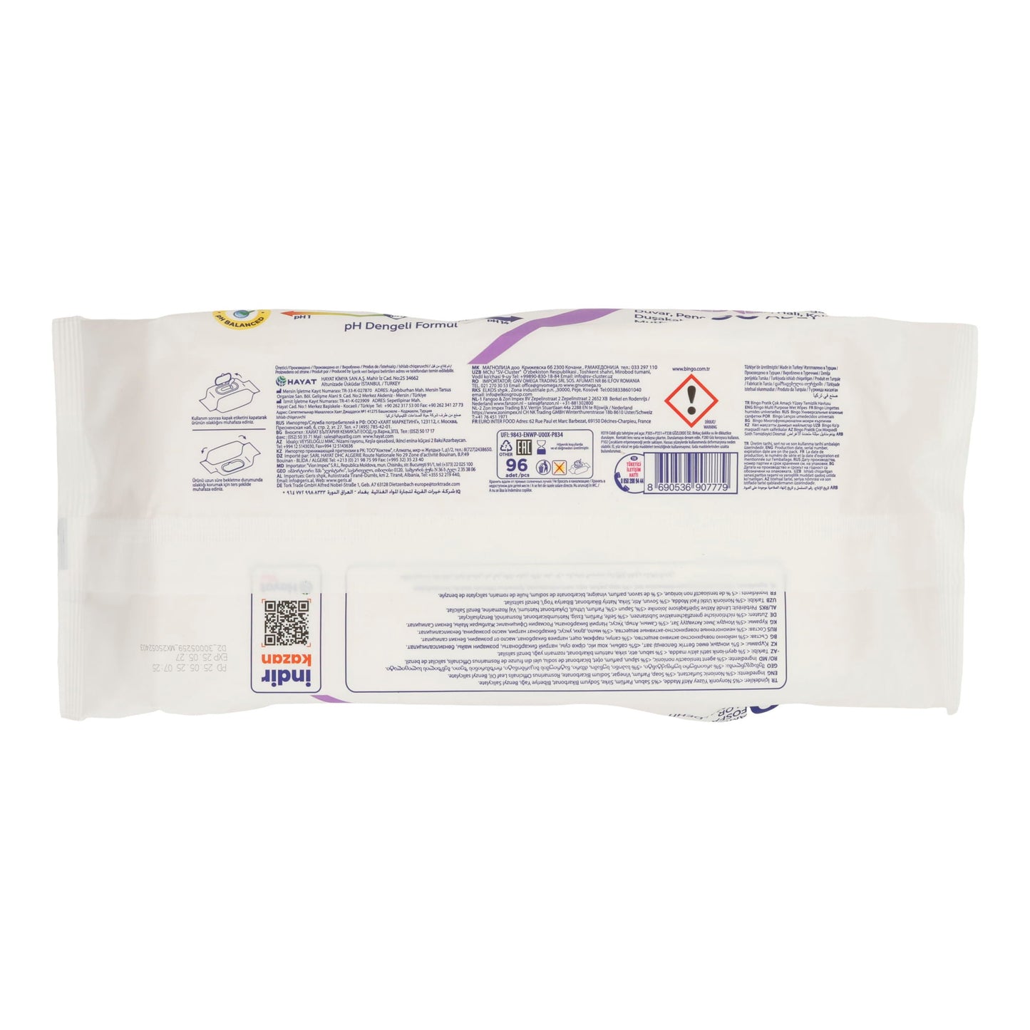 Bingo Pratik Allzweck - Reinigungstücher – Lavendel, 96 Stück - Taste Your World