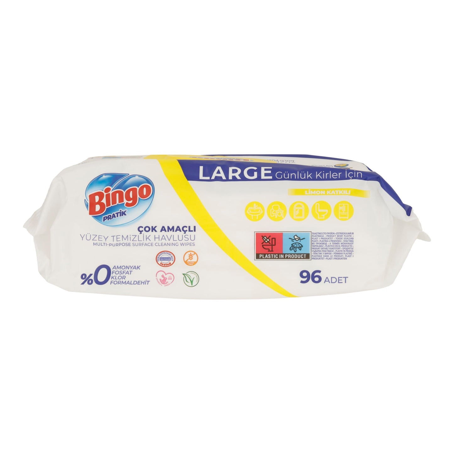 Bingo Pratik Allzweck-Reinigungstücher – Lemon, 96 Stück