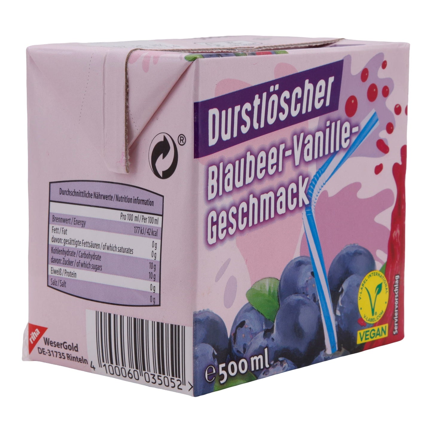 Désaltérant myrtille-vanille | Boisson | | 500 ml